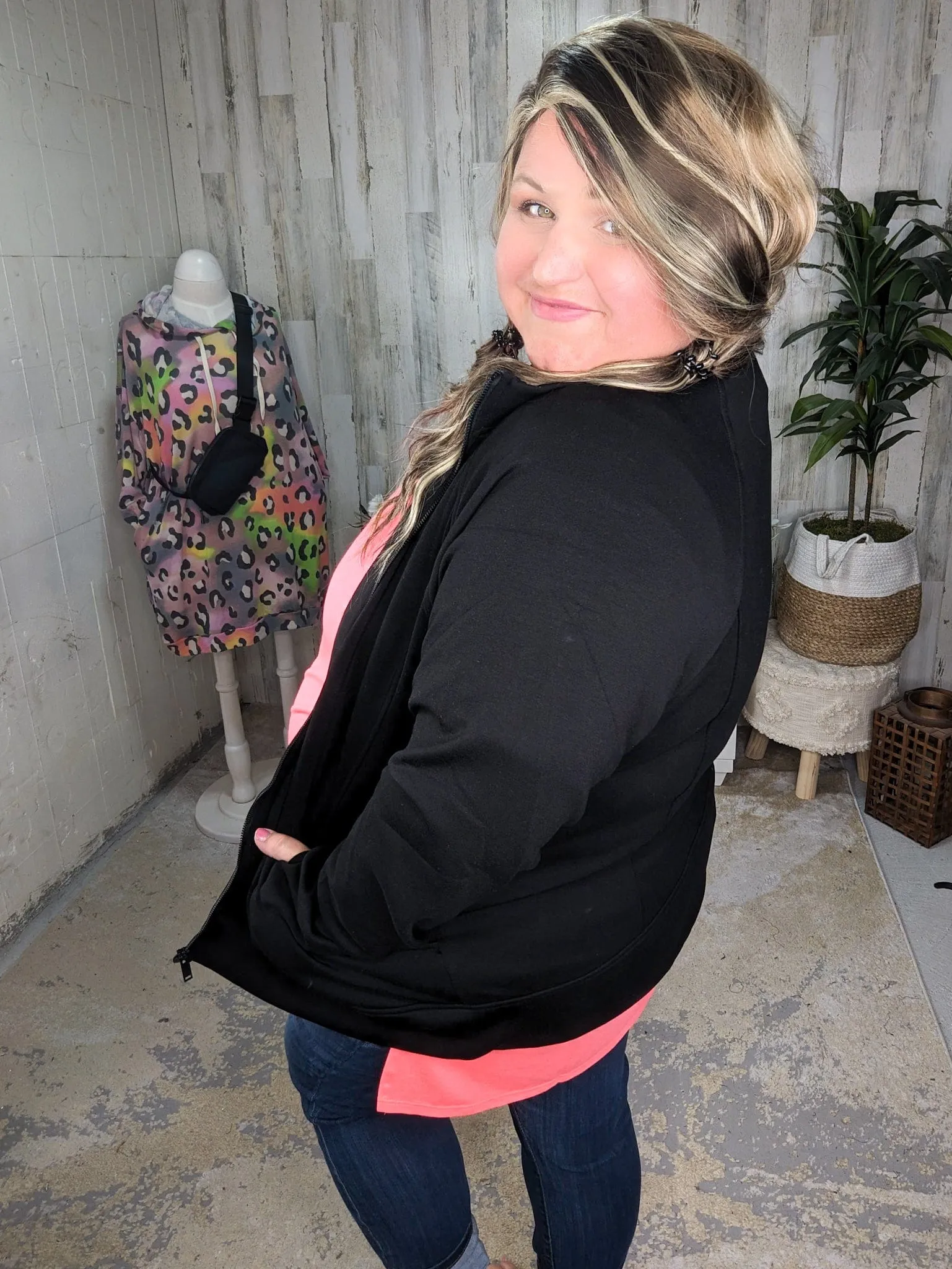 Gianna Scuba Full Zip Sweatshirt w/Collar (4 colors!)