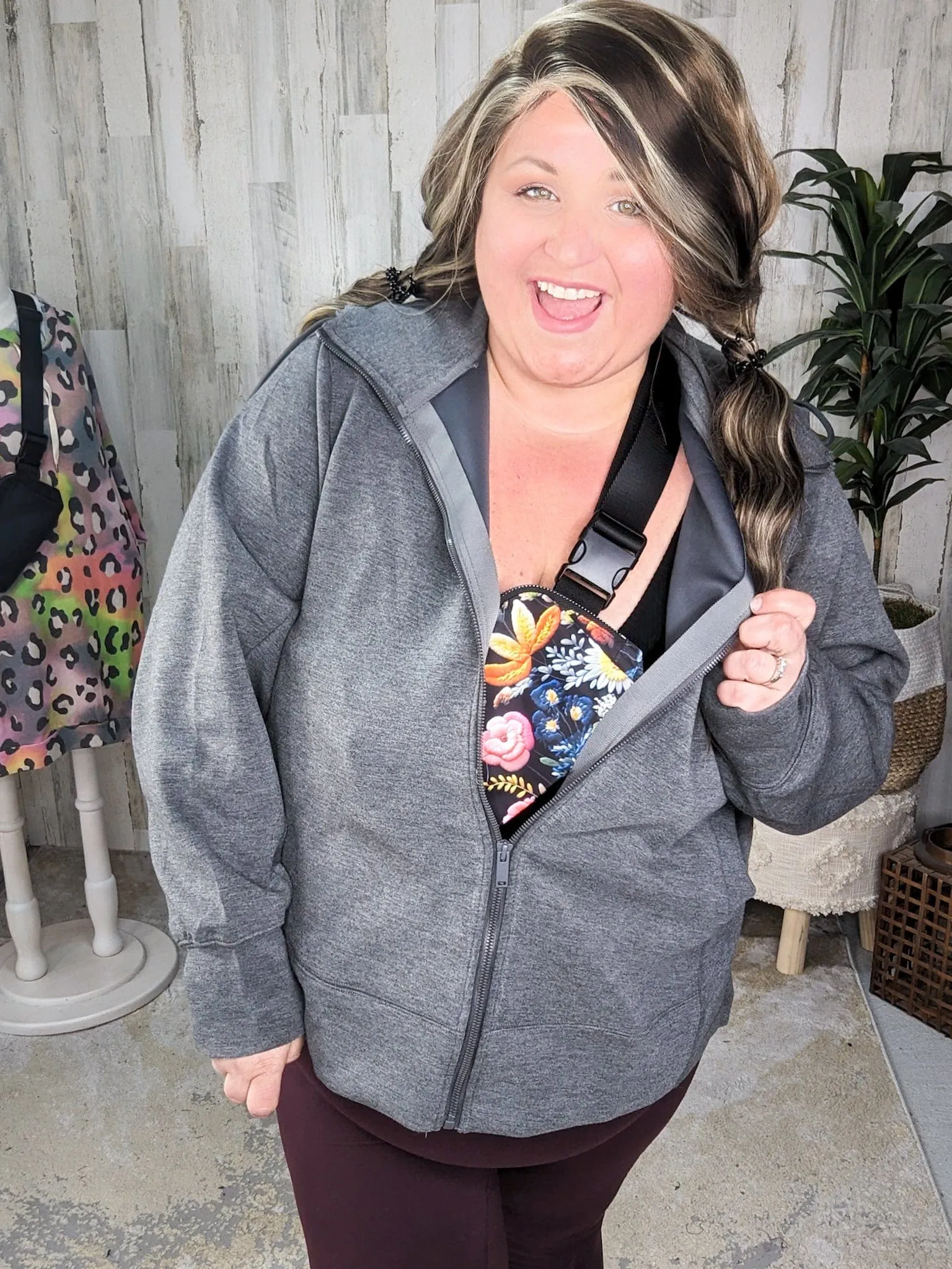 Gianna Scuba Full Zip Sweatshirt w/Collar (4 colors!)