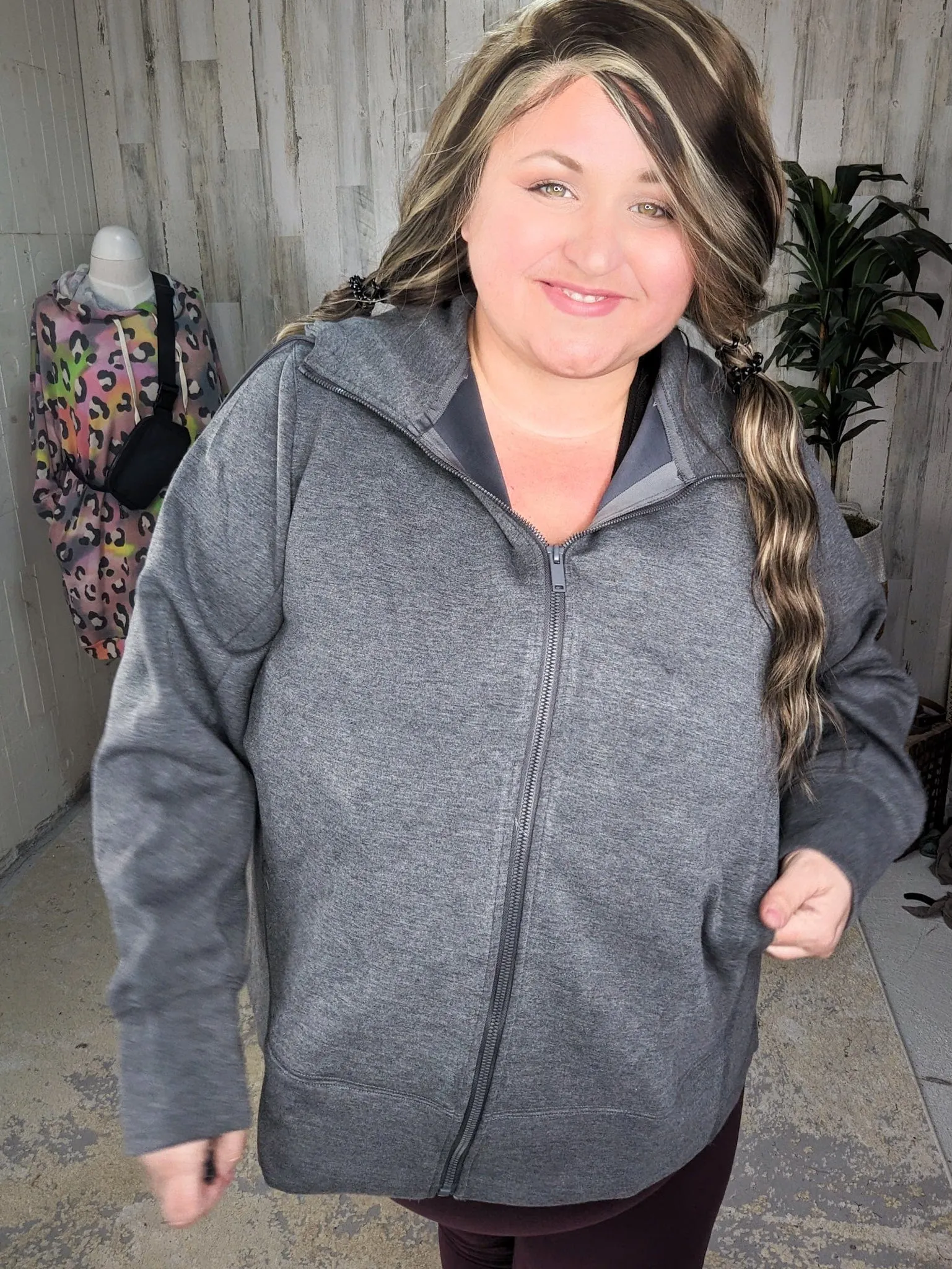 Gianna Scuba Full Zip Sweatshirt w/Collar (4 colors!)