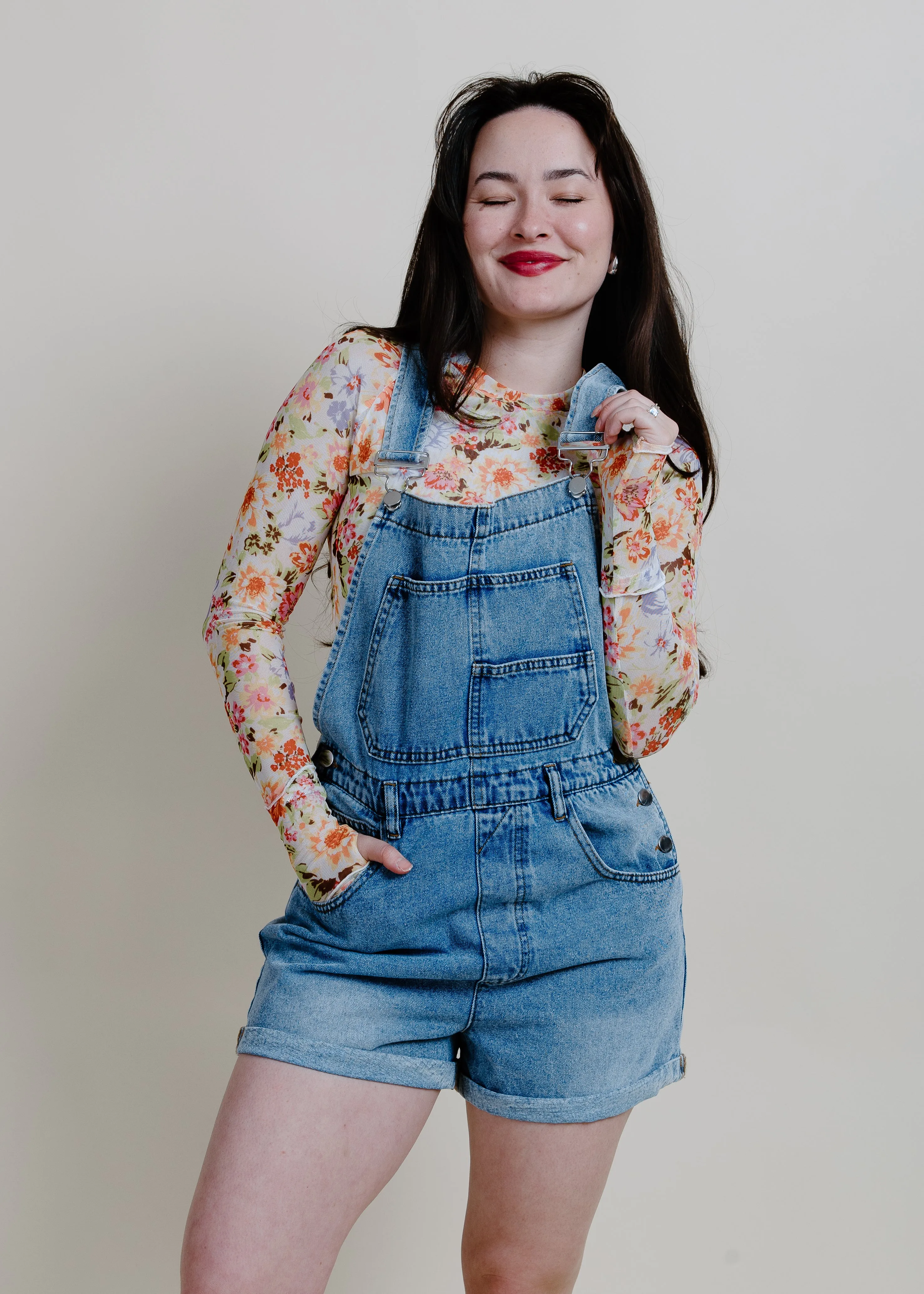 Grass Is Greener Denim Romper