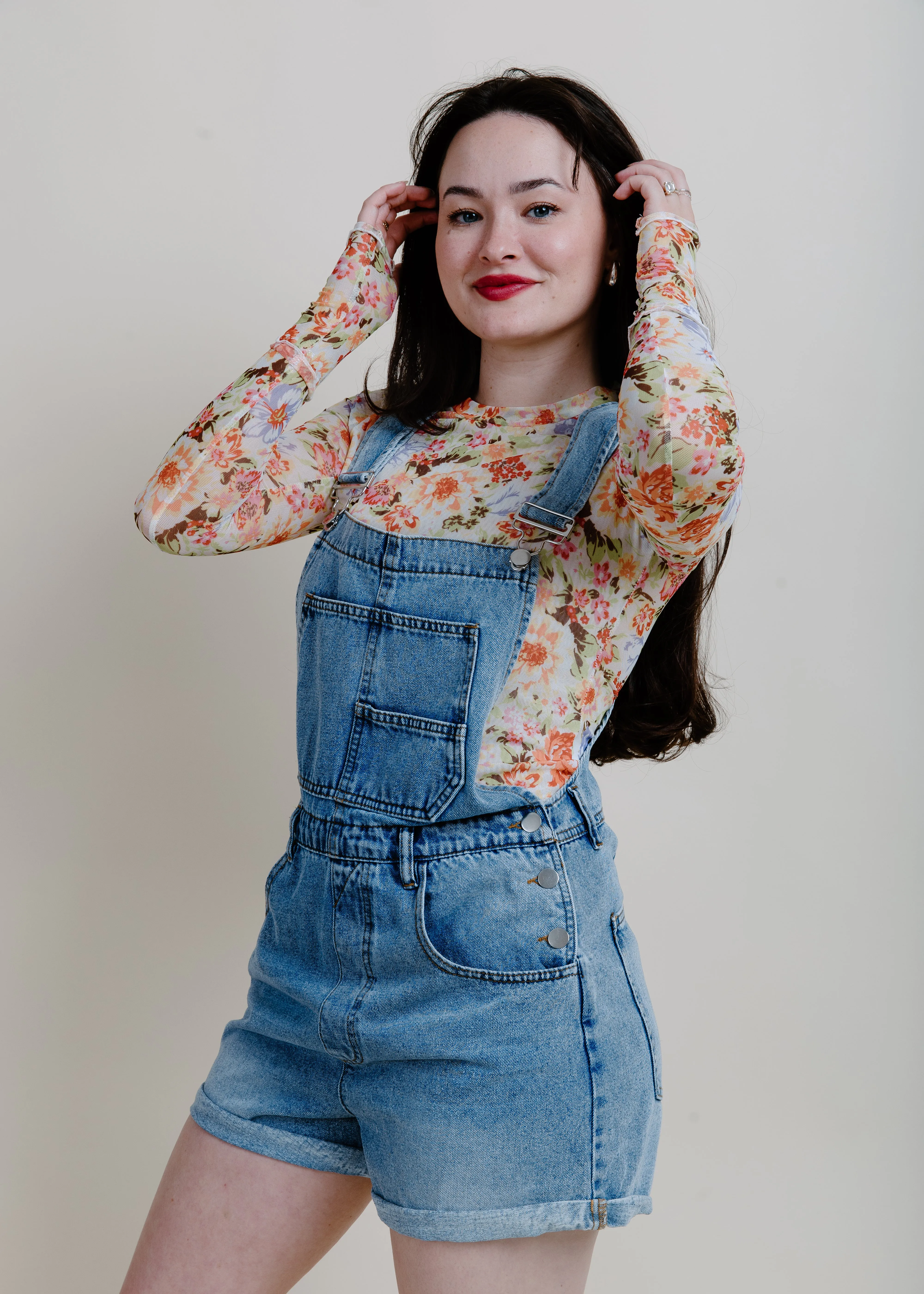 Grass Is Greener Denim Romper