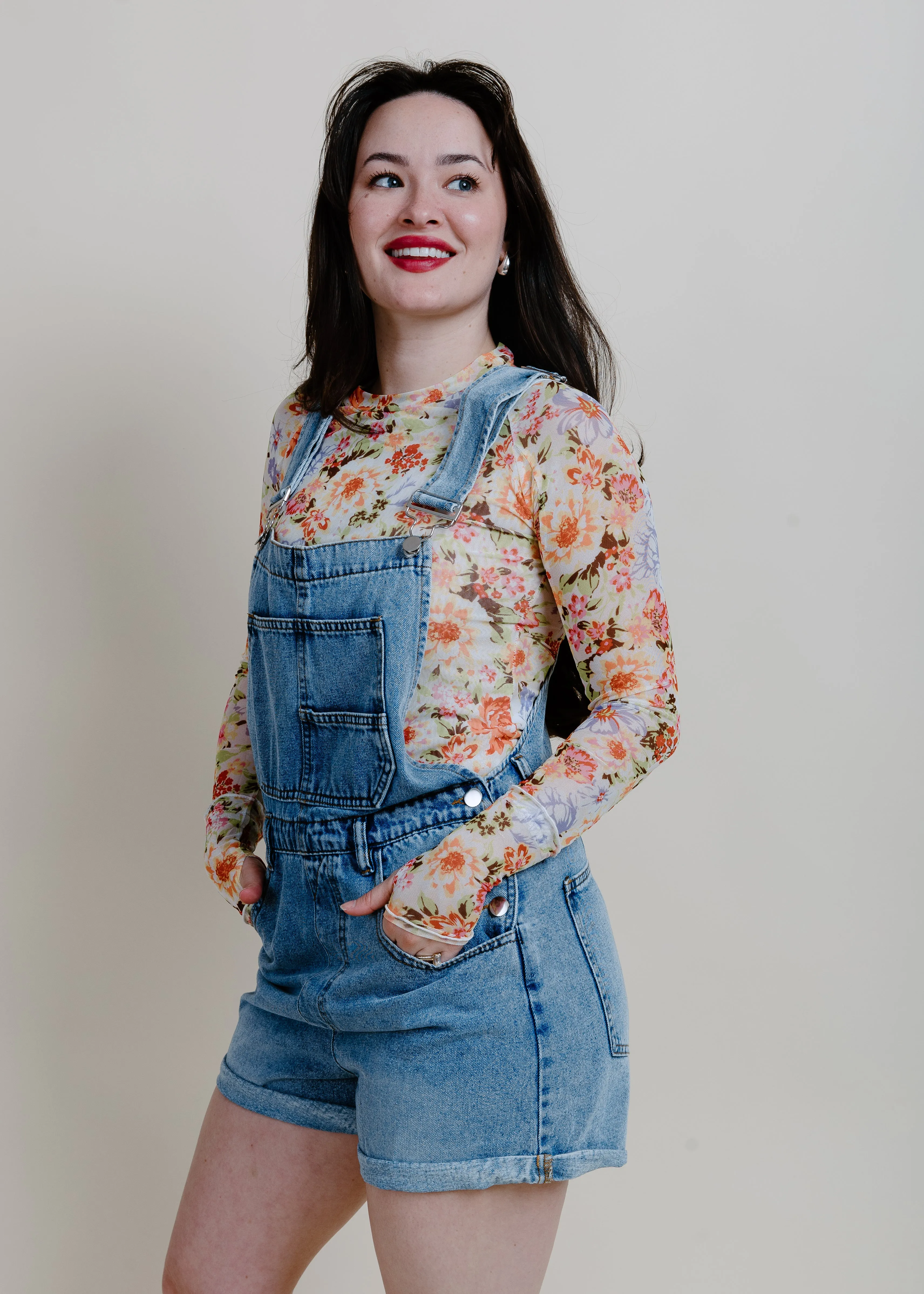 Grass Is Greener Denim Romper