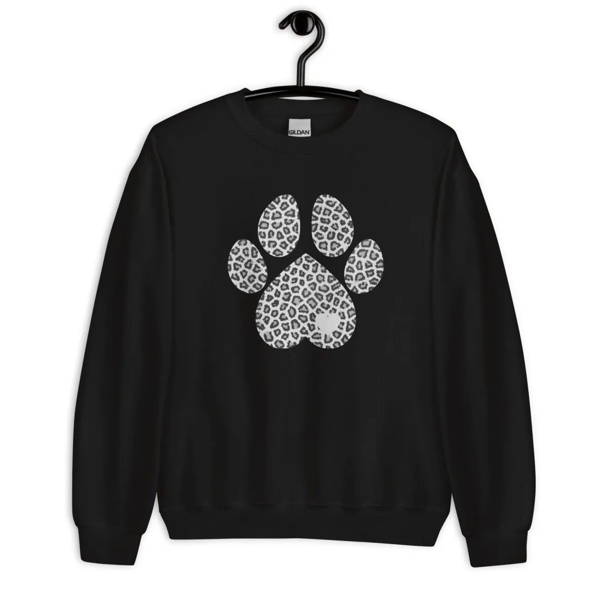 Grey Leopard Print Dog Paw Sweatshirt