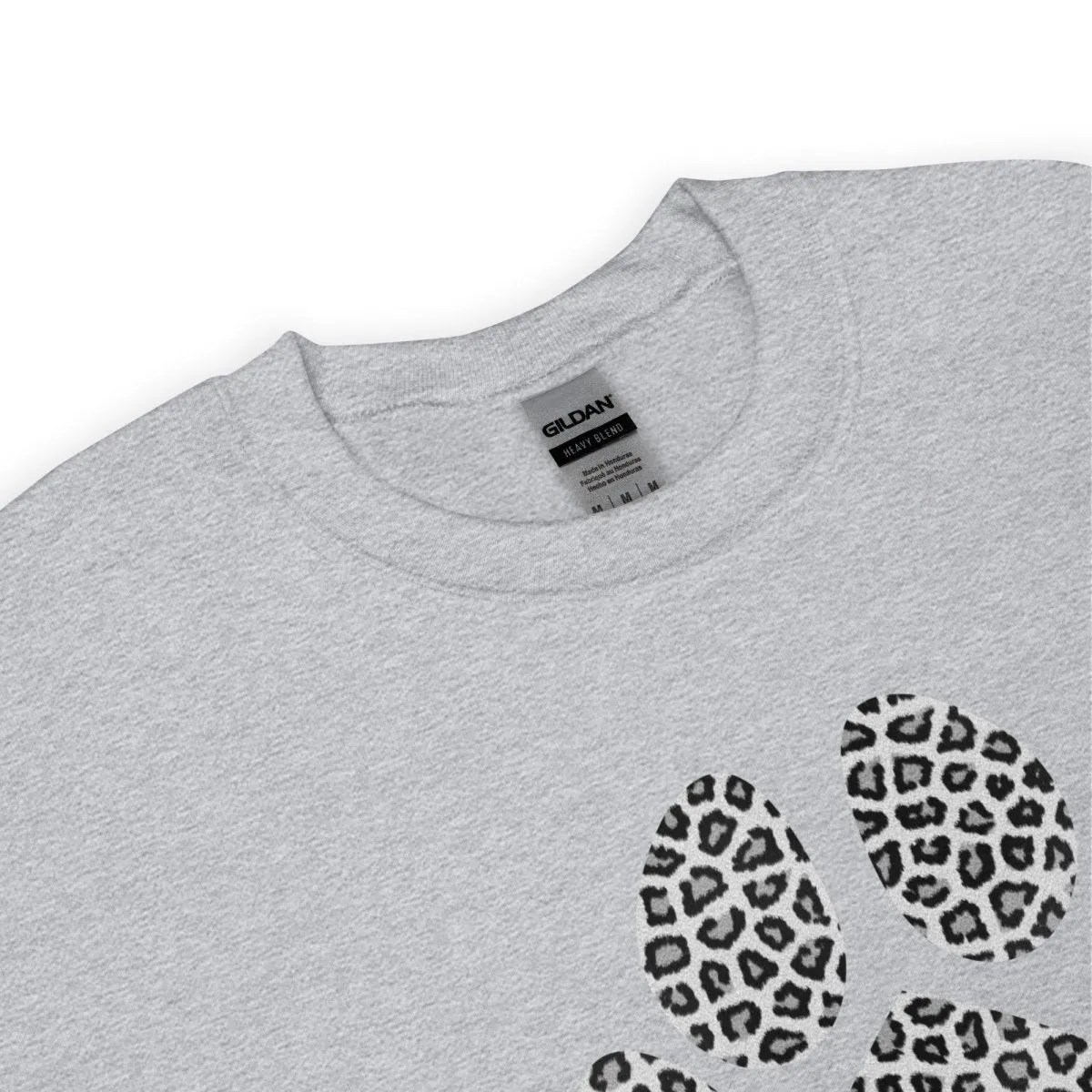 Grey Leopard Print Dog Paw Sweatshirt