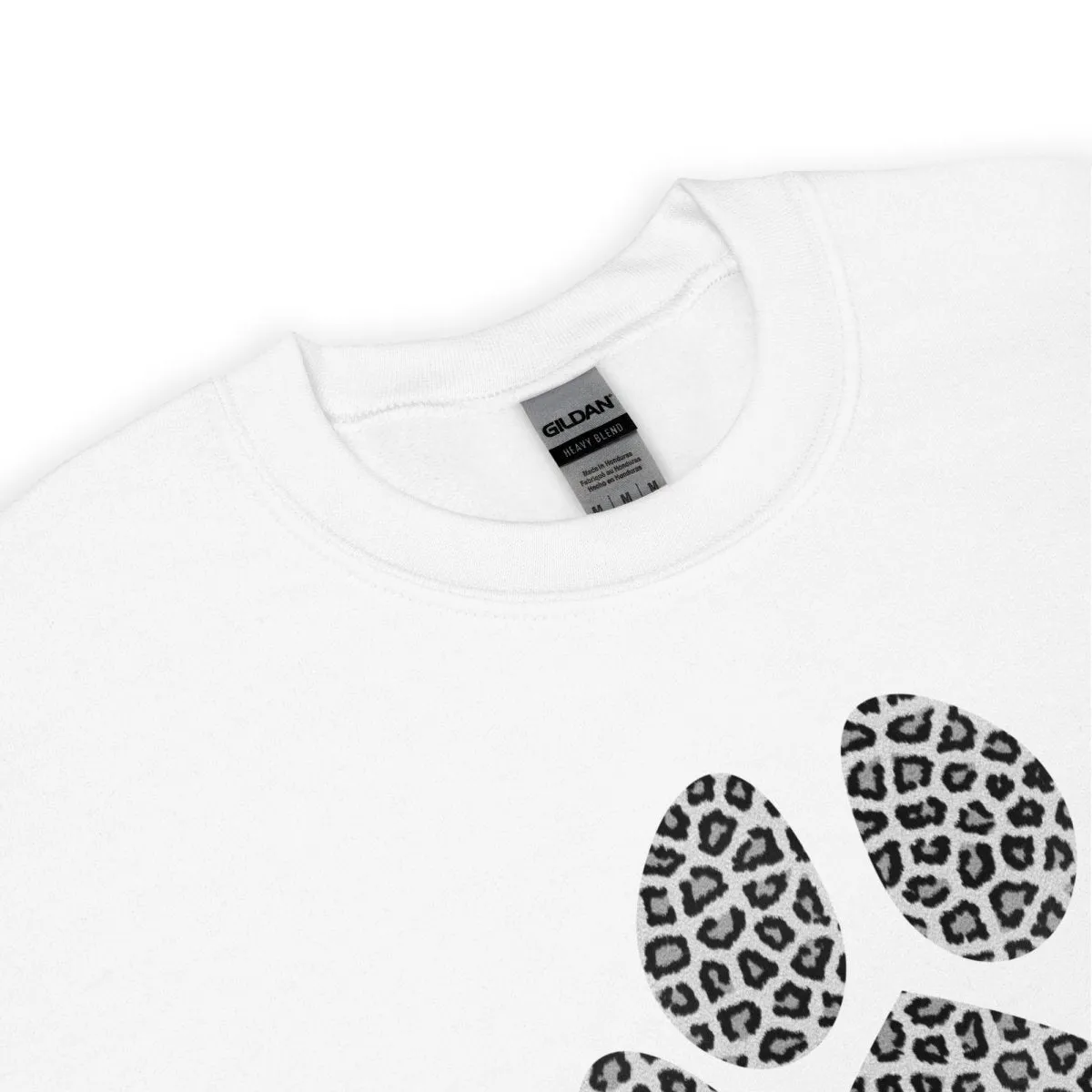 Grey Leopard Print Dog Paw Sweatshirt