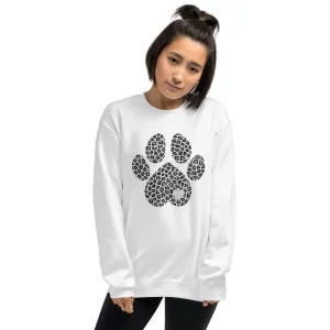 Grey Leopard Print Dog Paw Sweatshirt