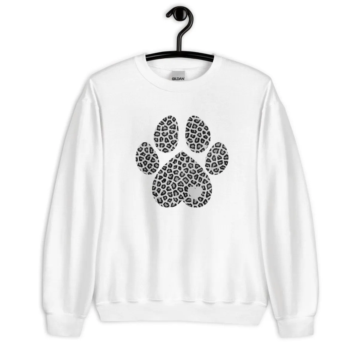 Grey Leopard Print Dog Paw Sweatshirt