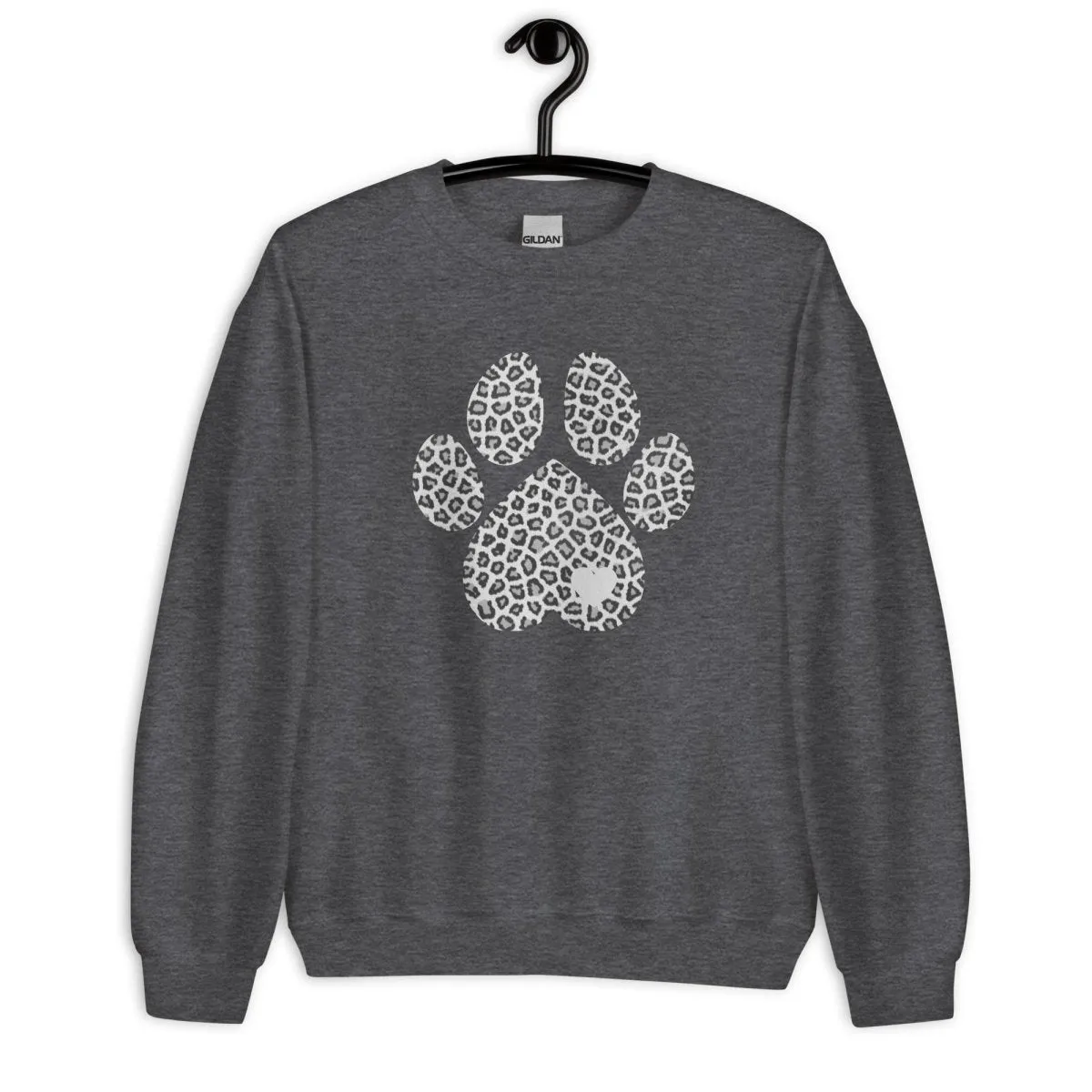 Grey Leopard Print Dog Paw Sweatshirt