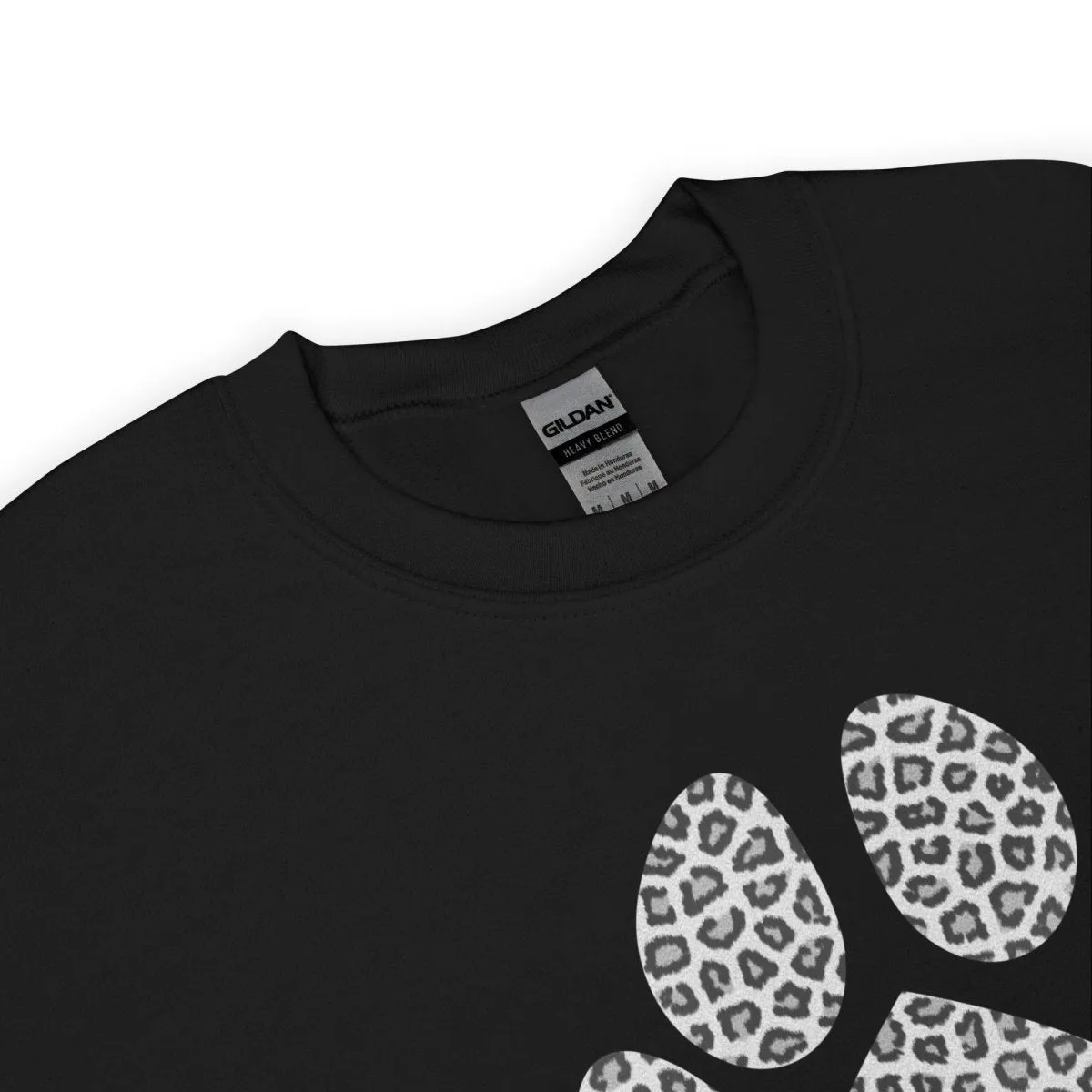 Grey Leopard Print Dog Paw Sweatshirt