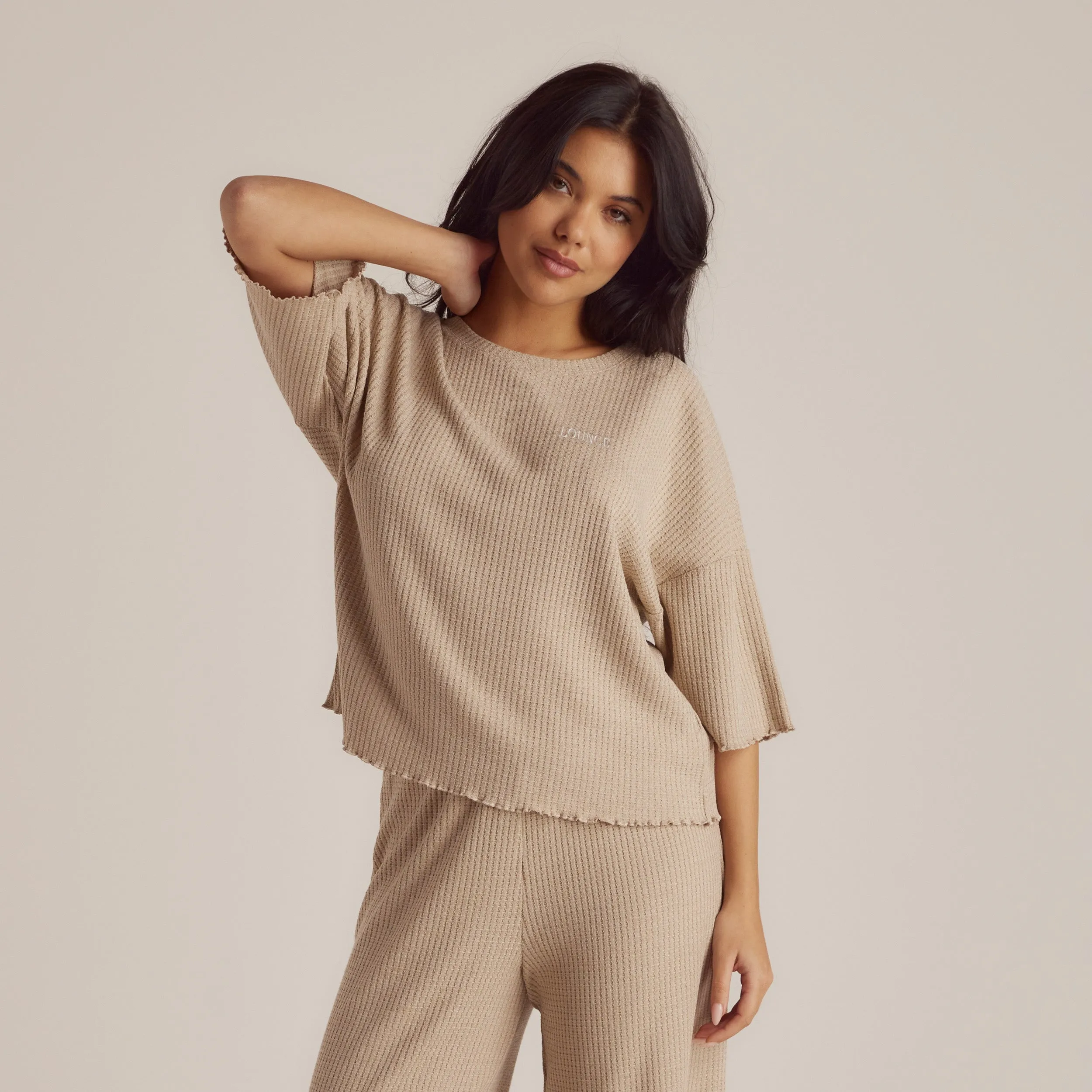 Haut de Pyjama Soft Waffle - Beige