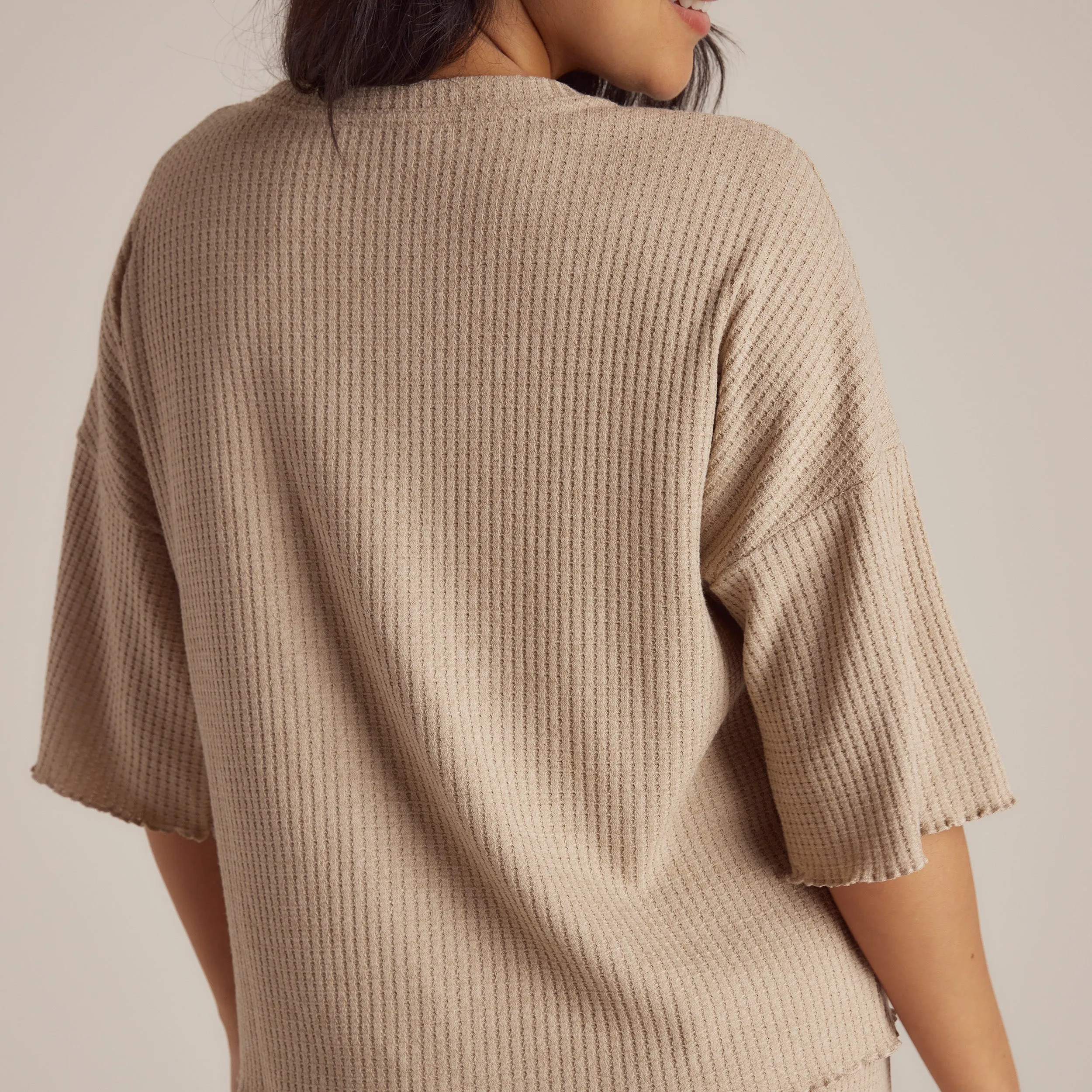 Haut de Pyjama Soft Waffle - Beige