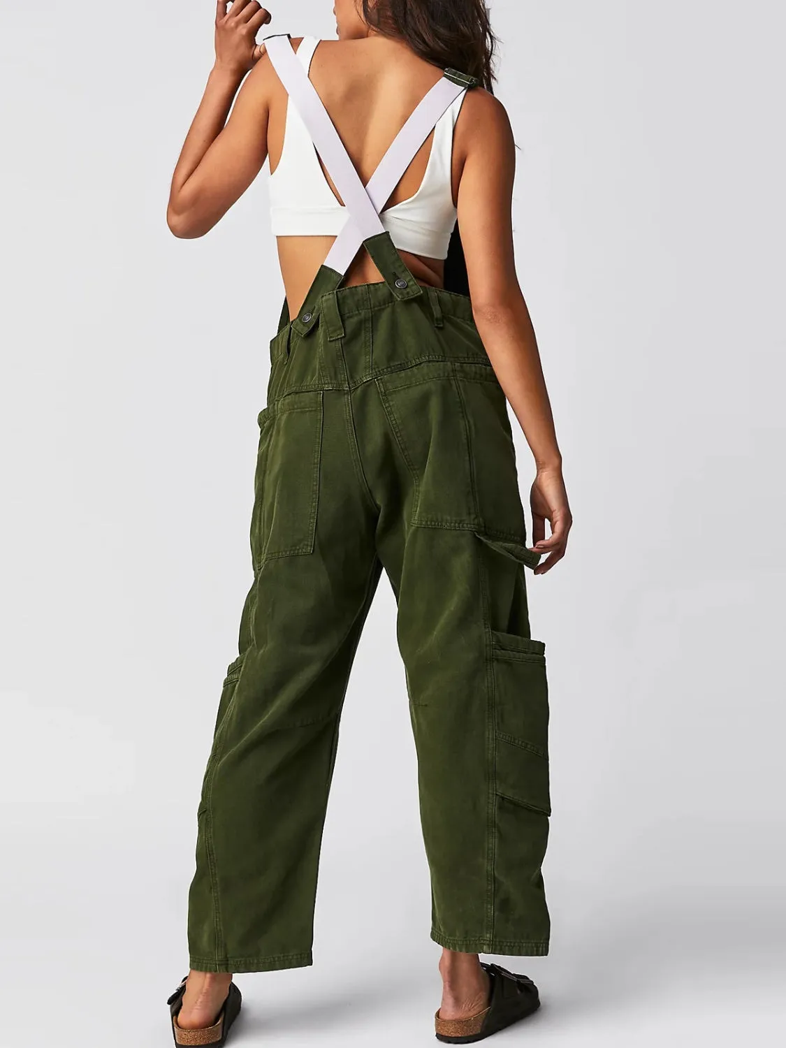 Hazel Blues® |  Pocketed Wide Strap Denim Overalls