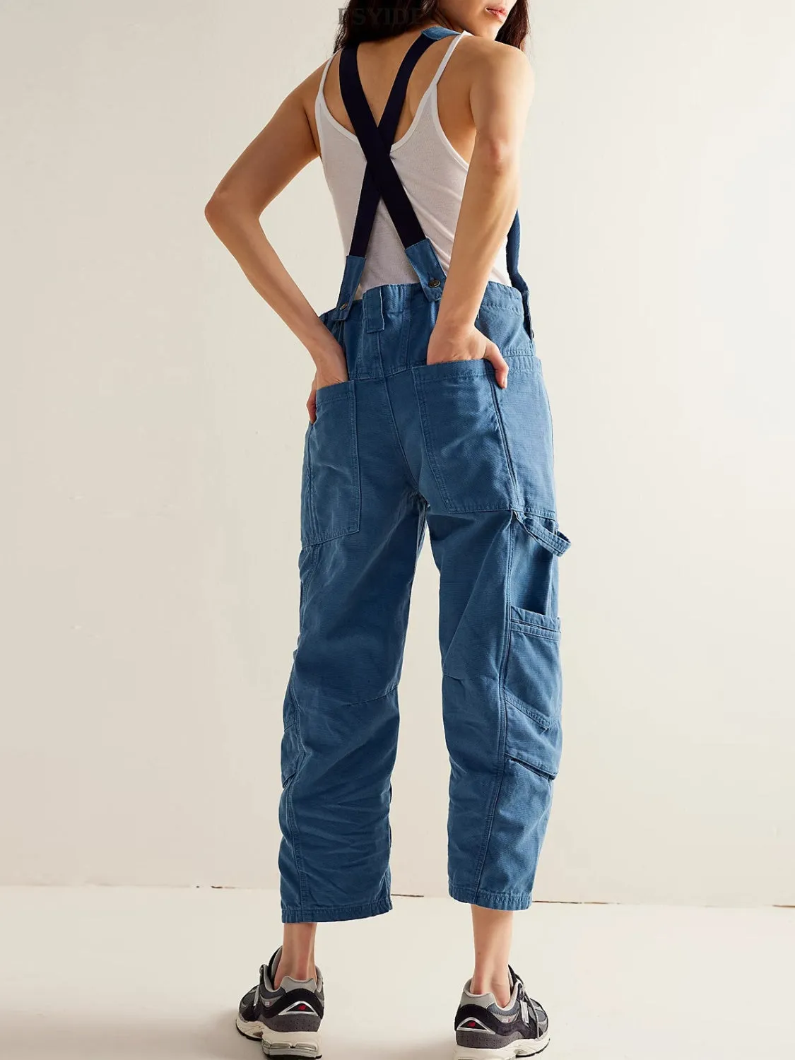 Hazel Blues® |  Pocketed Wide Strap Denim Overalls