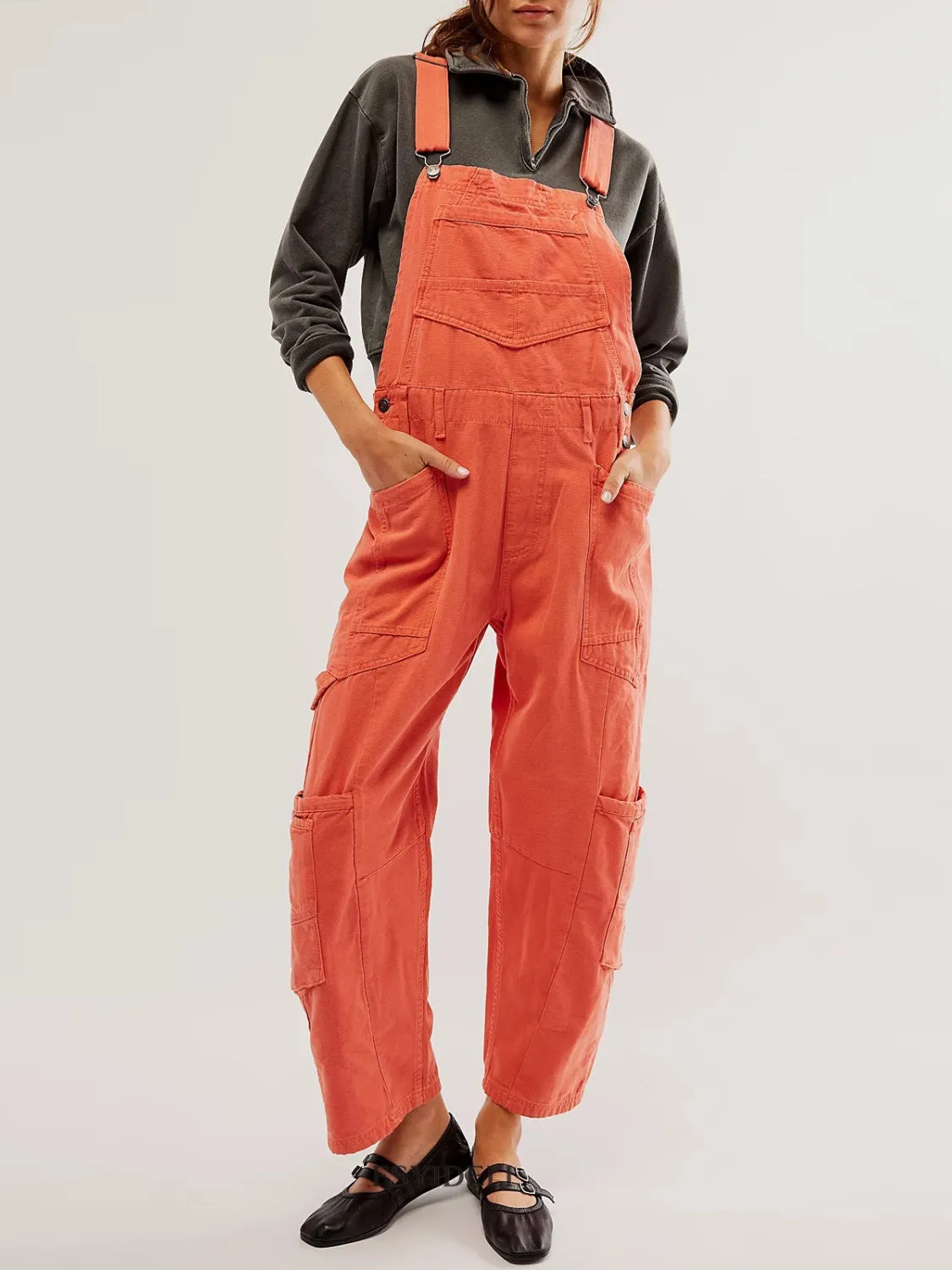 Hazel Blues® |  Pocketed Wide Strap Denim Overalls