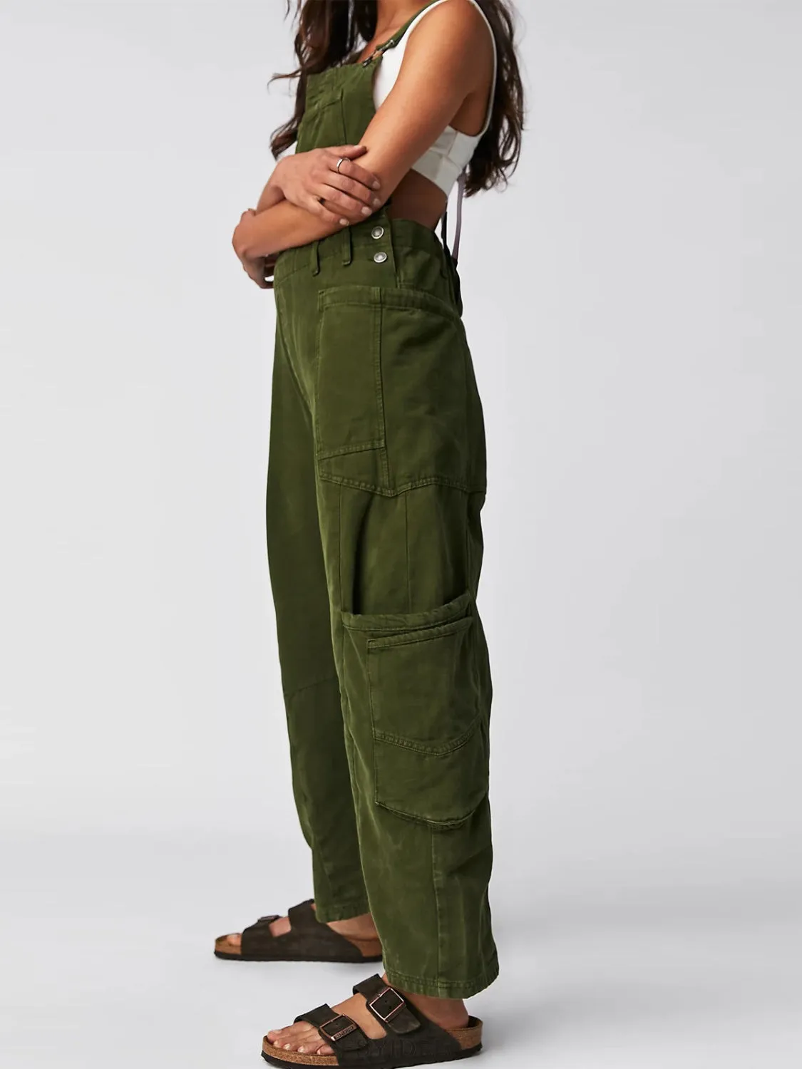 Hazel Blues® |  Pocketed Wide Strap Denim Overalls