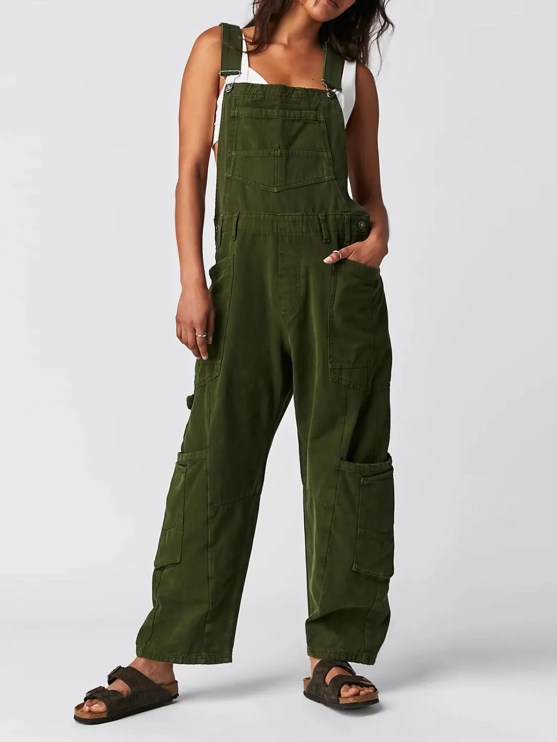 Hazel Blues® |  Pocketed Wide Strap Denim Overalls
