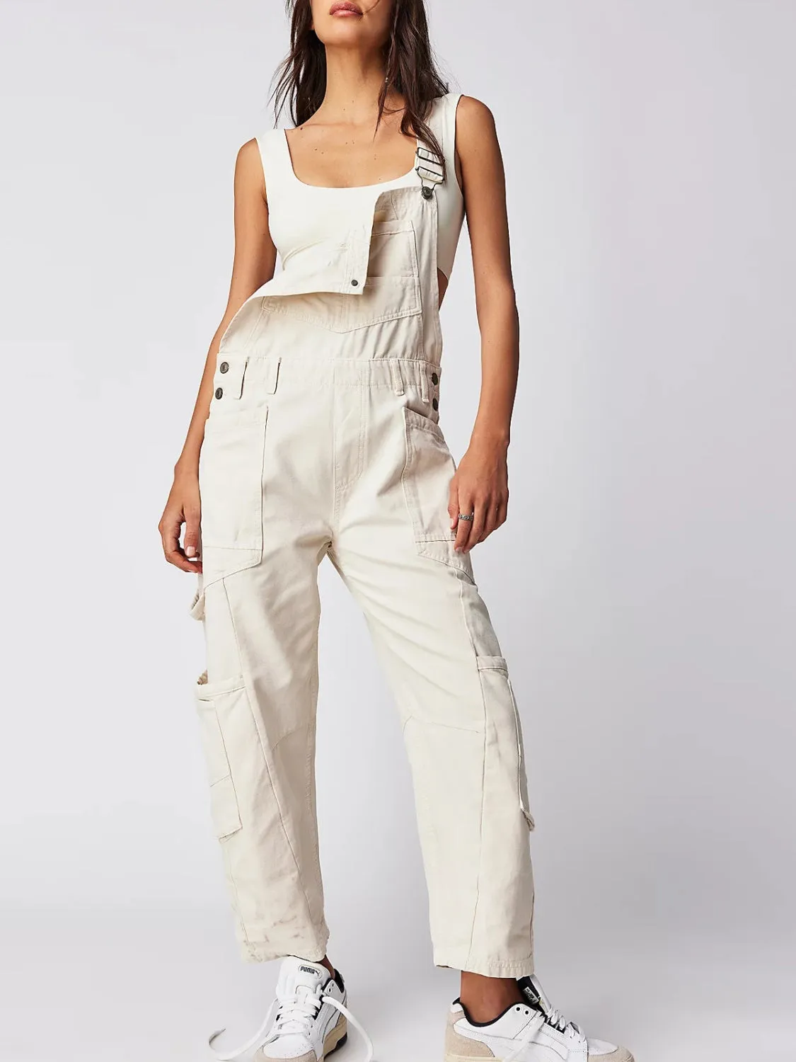 Hazel Blues® |  Pocketed Wide Strap Denim Overalls