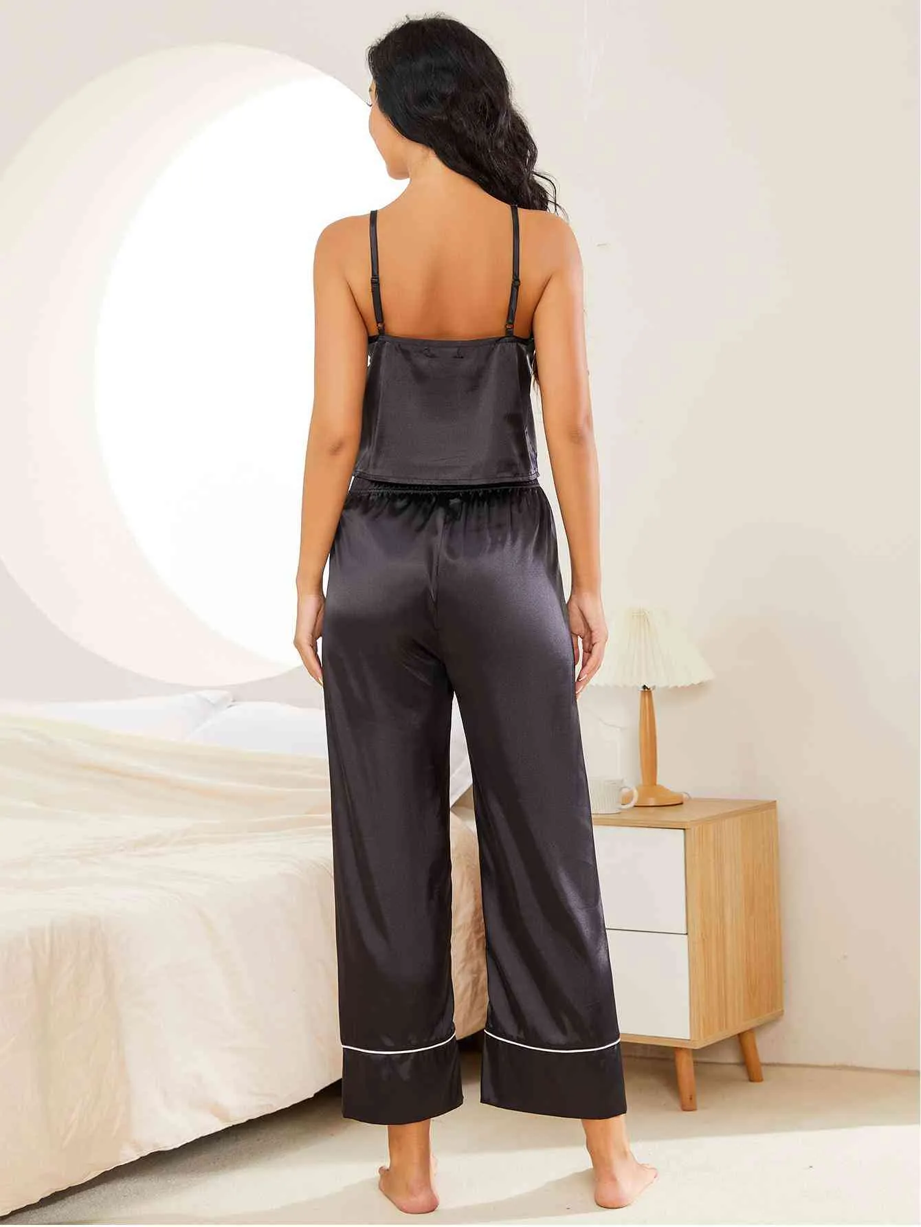 Heart Graphic Cami and Pants Lounge Set