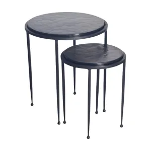 Home Casper Glass Top Set of 2 Side Tables