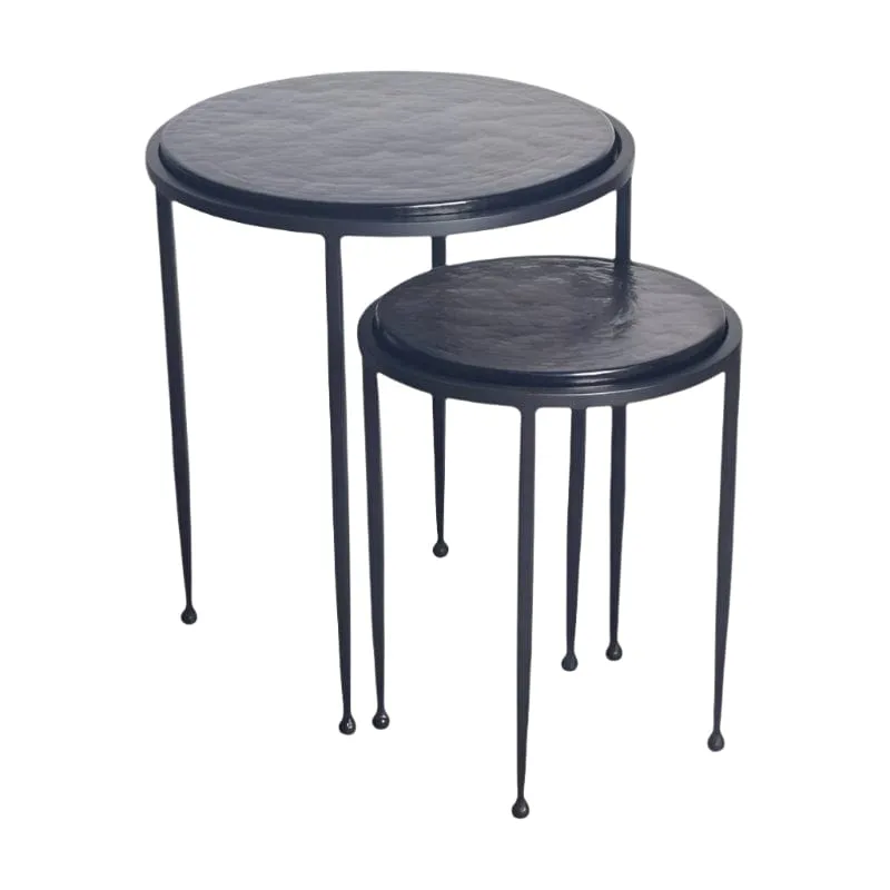 Home Casper Glass Top Set of 2 Side Tables