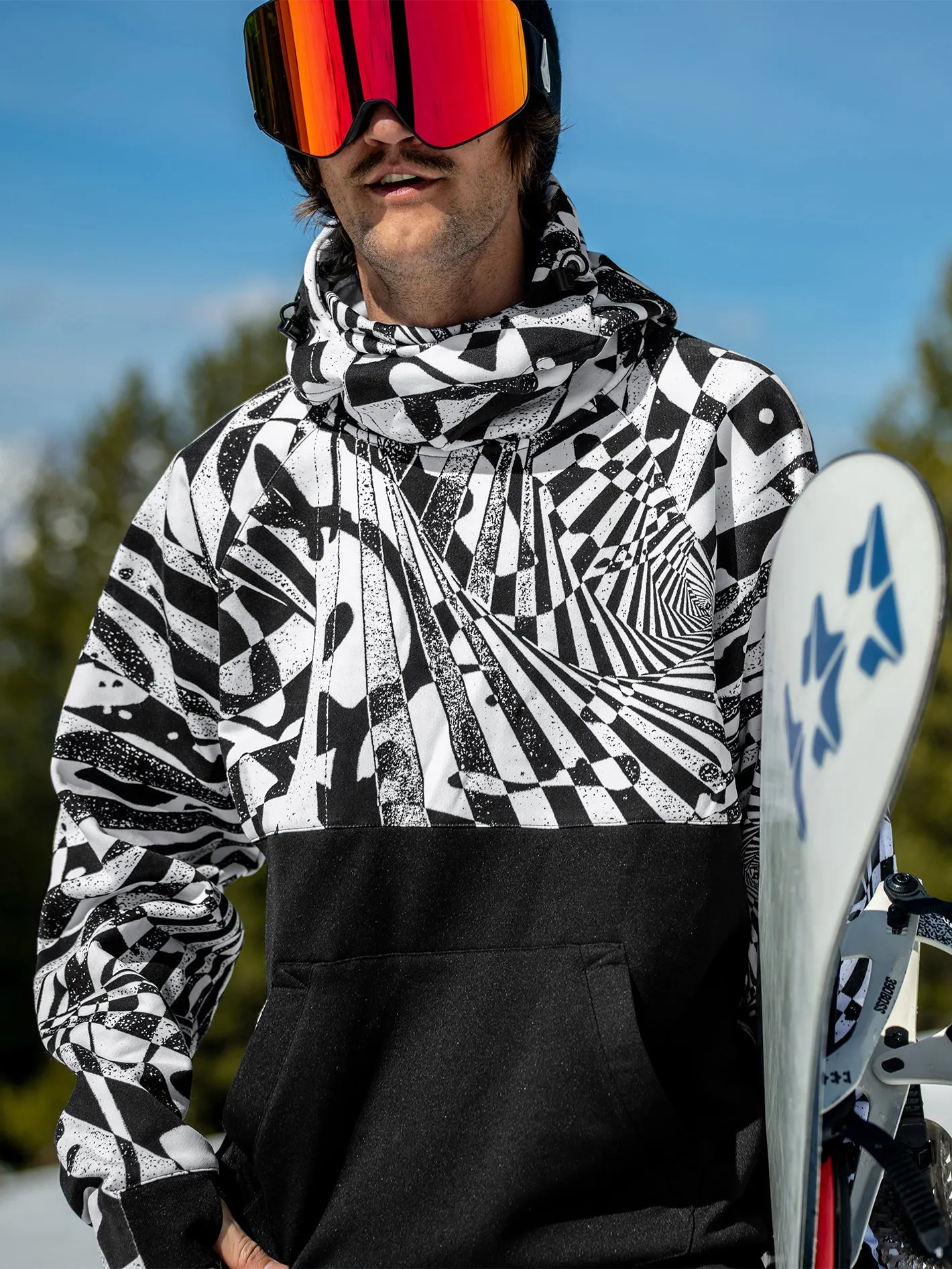 Hydro Riding Kapuzenpullover - BLACK WHITE