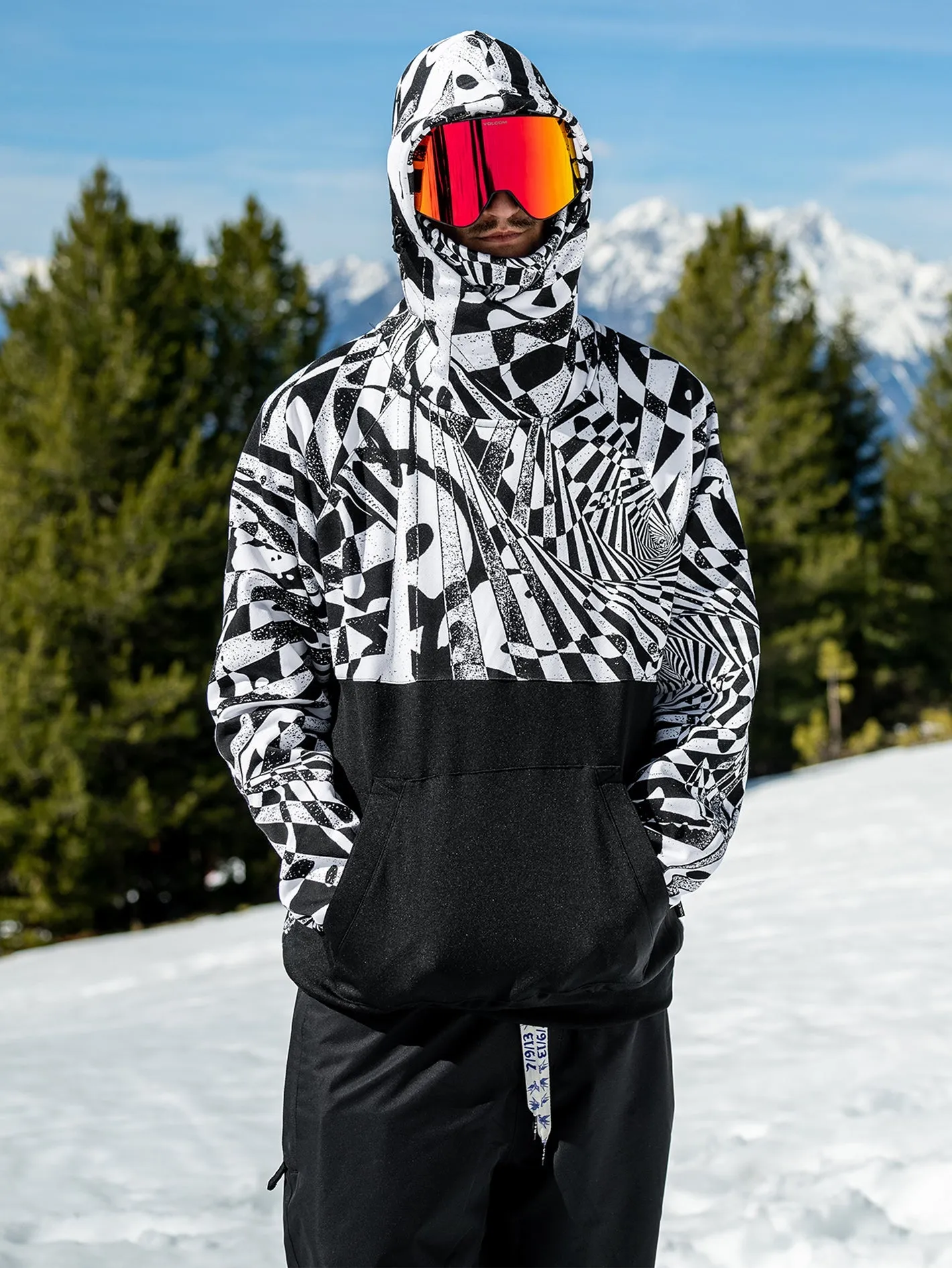 Hydro Riding Kapuzenpullover - BLACK WHITE