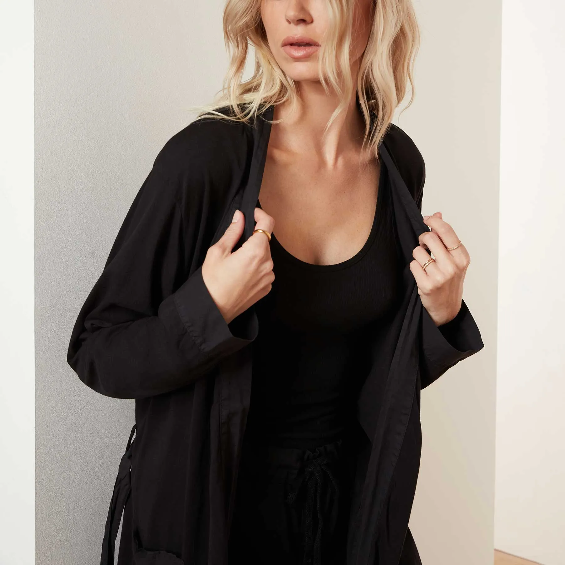 Jersey Robe - Black