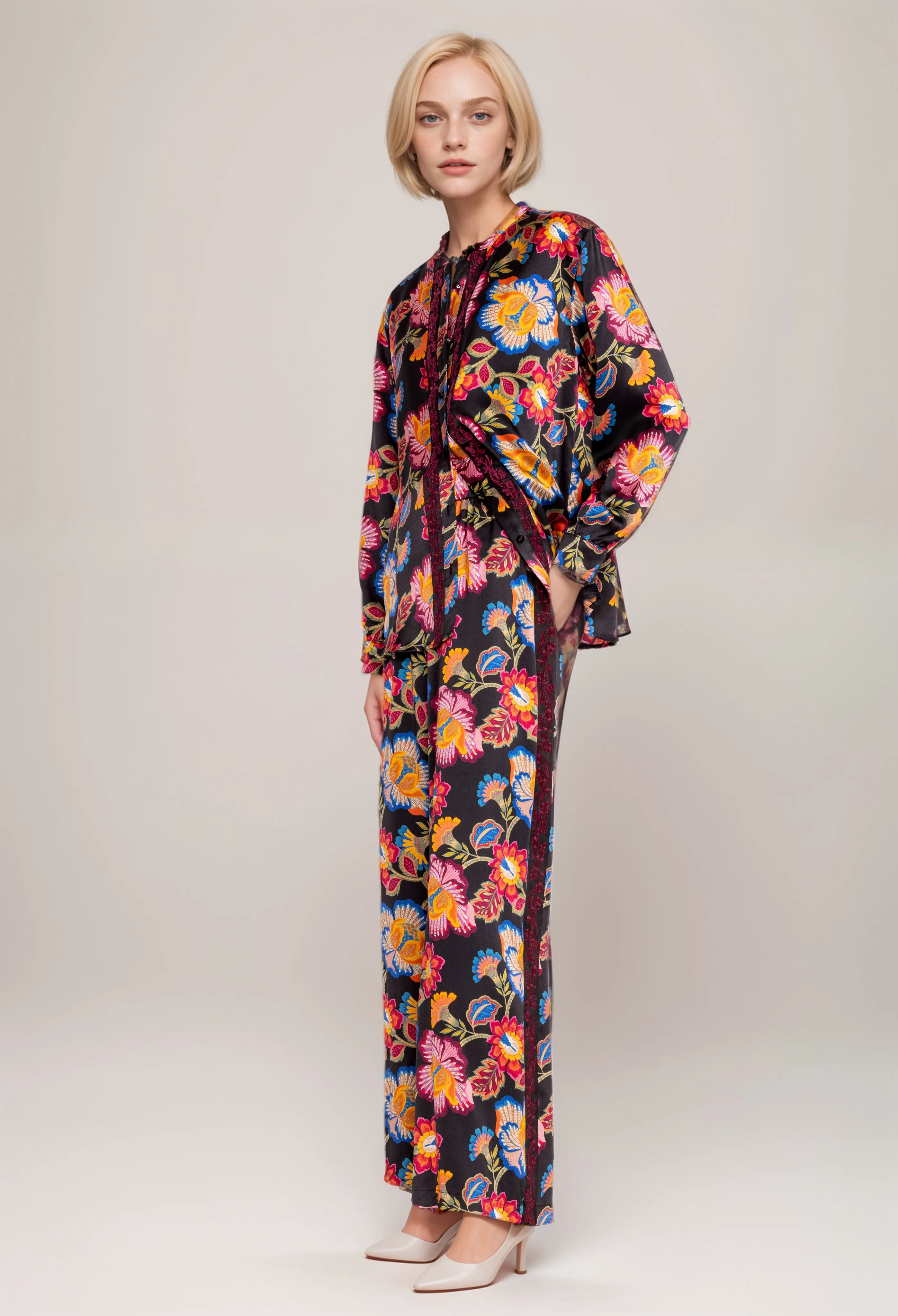 Johnny Was Workshop Sidonia Silk Lounge Pant W60523 Boho Chic