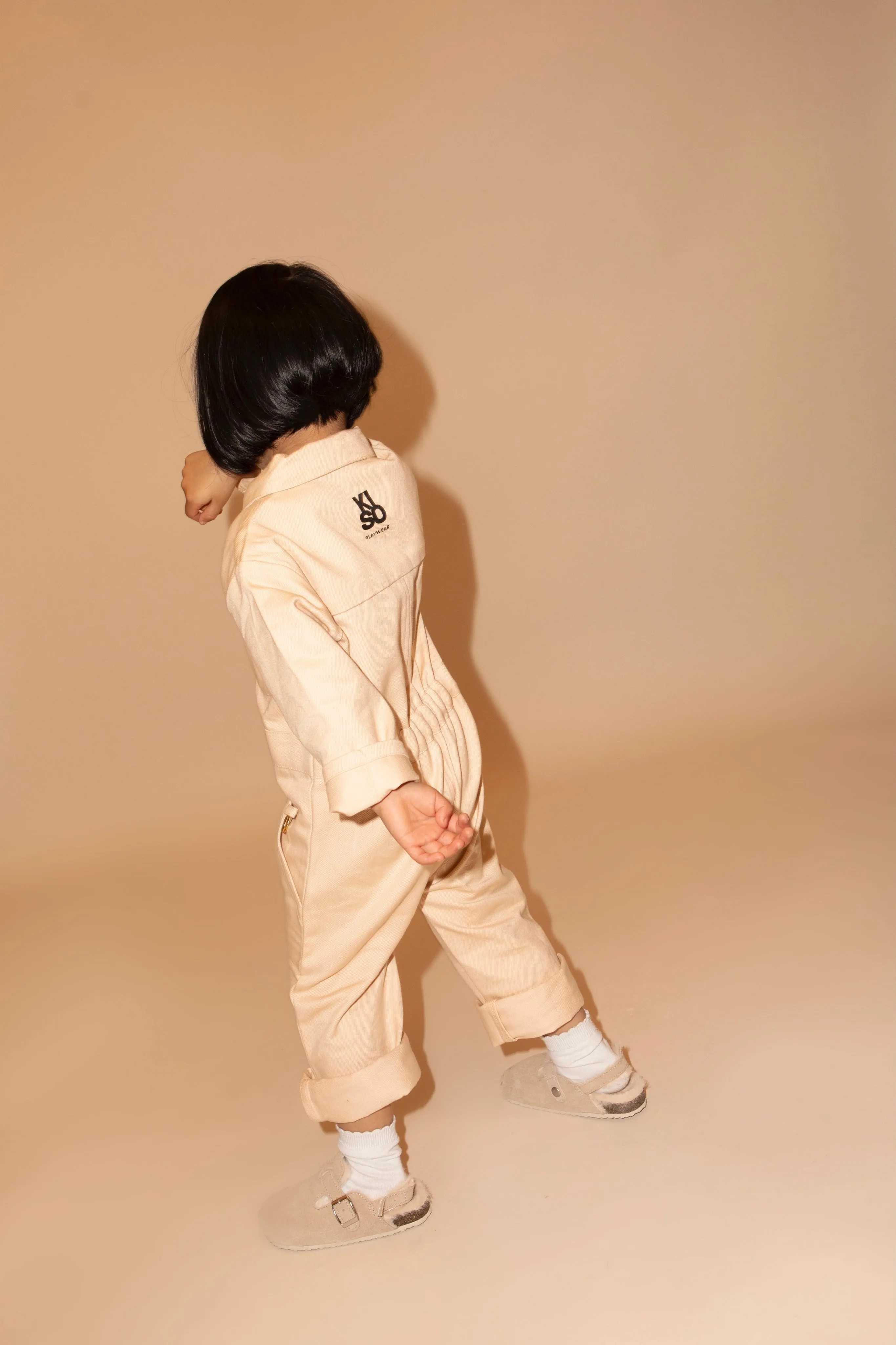 KISO Organic Kids Boilersuit Overalls in Cloud