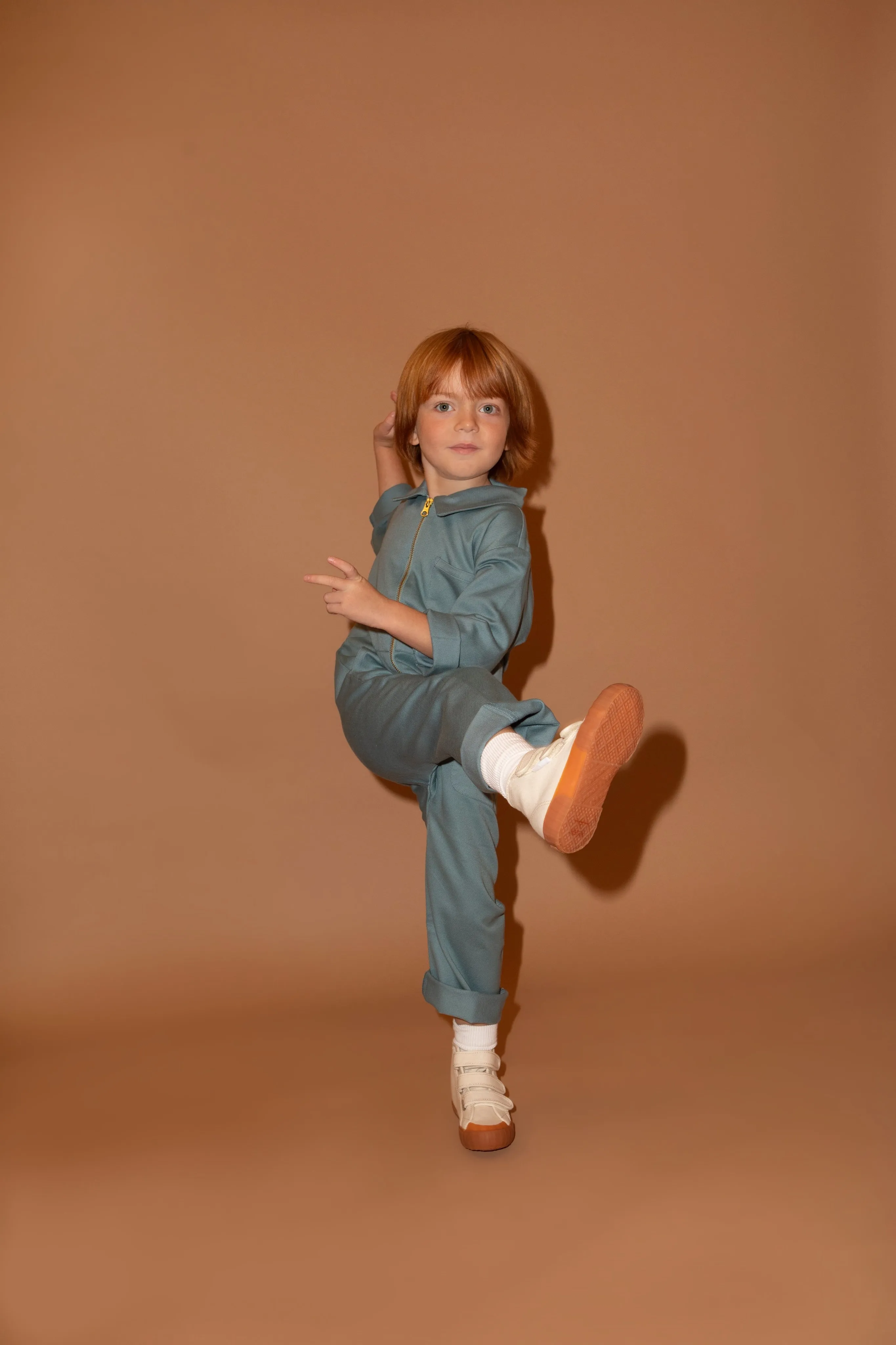 KISO Organic Kids Boilersuit Overalls in Ocean
