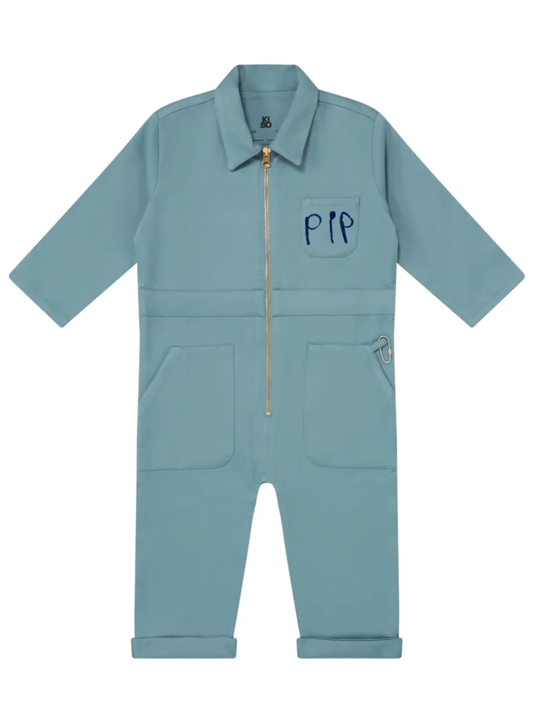 KISO Organic Kids Boilersuit Overalls in Ocean