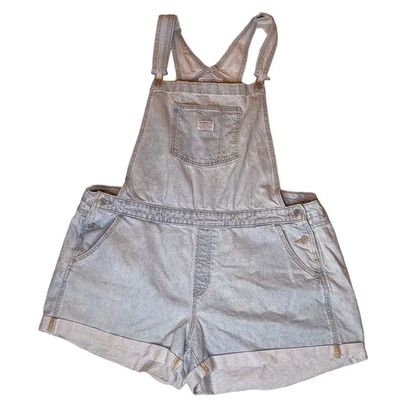 Levi’s denim shortalls overalls light blue wash Plus Size 24