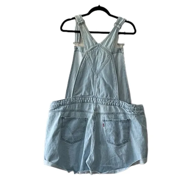 Levi’s denim shortalls overalls light blue wash Plus Size 24