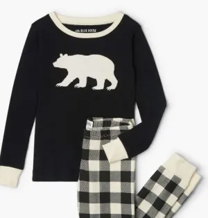 Little Blue House Pj's - Cream Plaid - 10