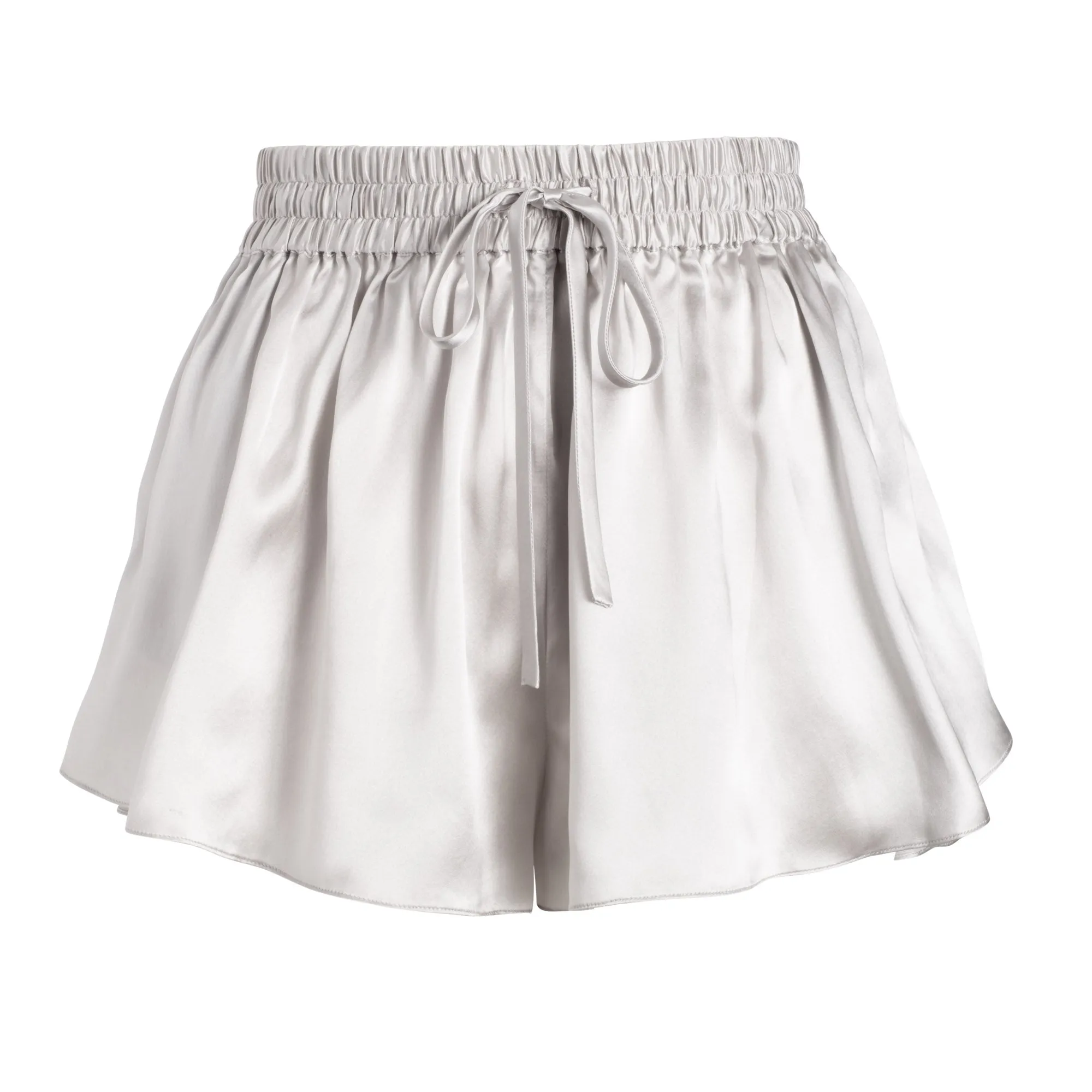 LOLA SILK SHORT IN ARGENTO