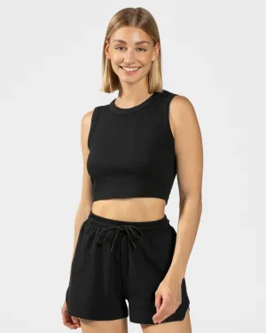 Lounge Crop Top "Schwarz"