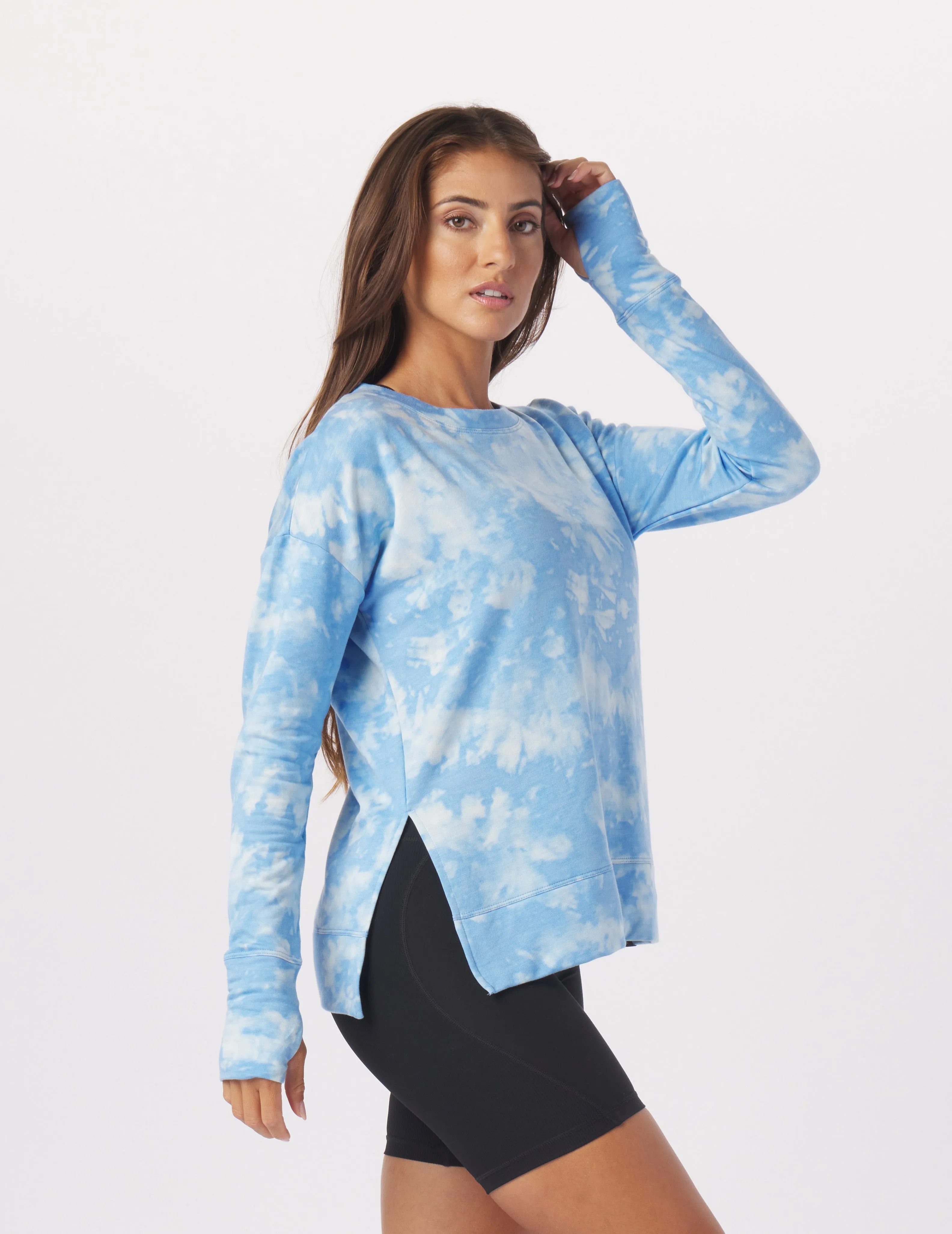 Lounge Long Sleeve: Ice Blue Stone Dye