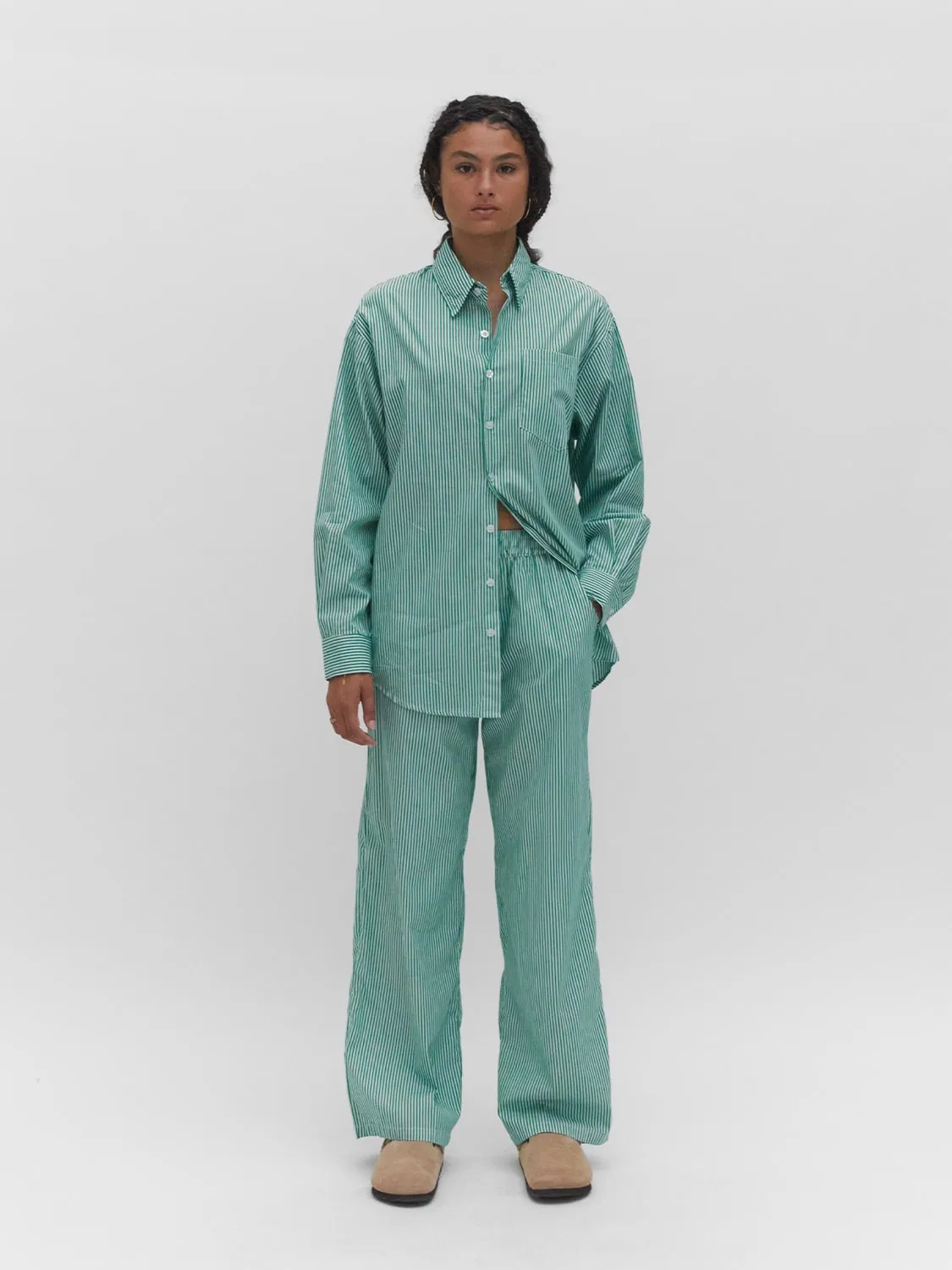 Lounge Pants Green Stripe