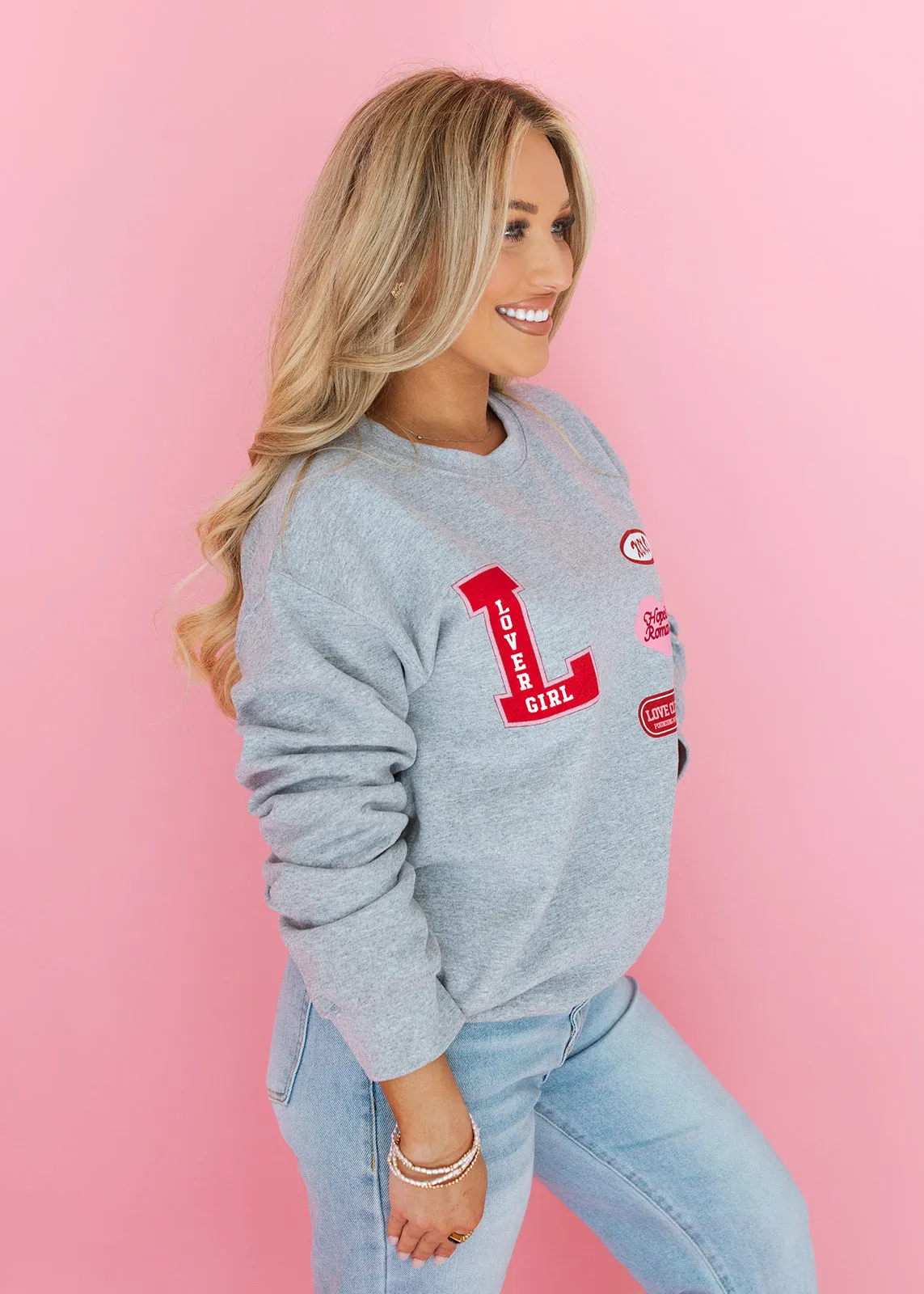 Lover Club Patch Heather Grey Sweatshirt