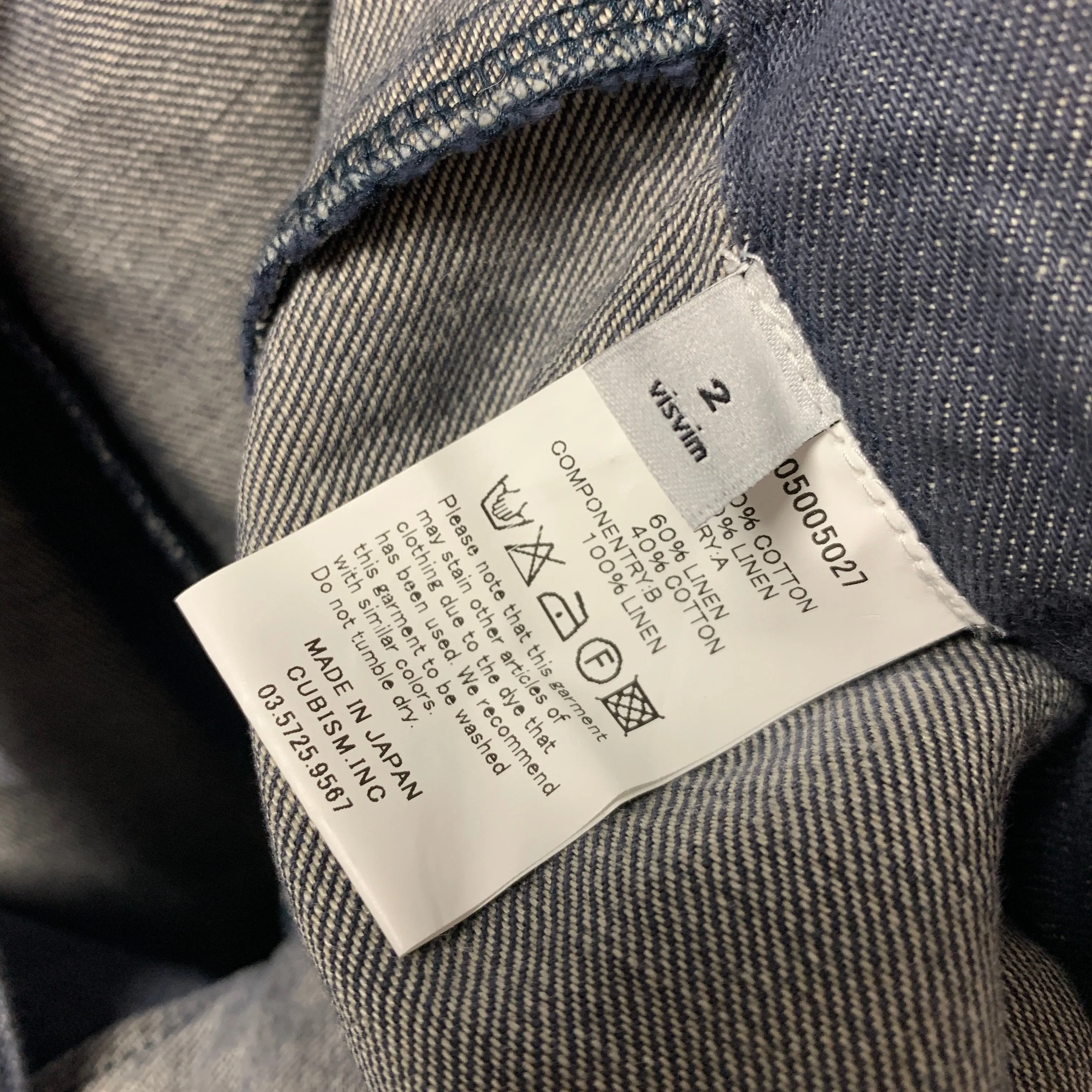 [M] Visvim 14SS SS Seabee Pant DMGD Cotton/Linen overalls braces