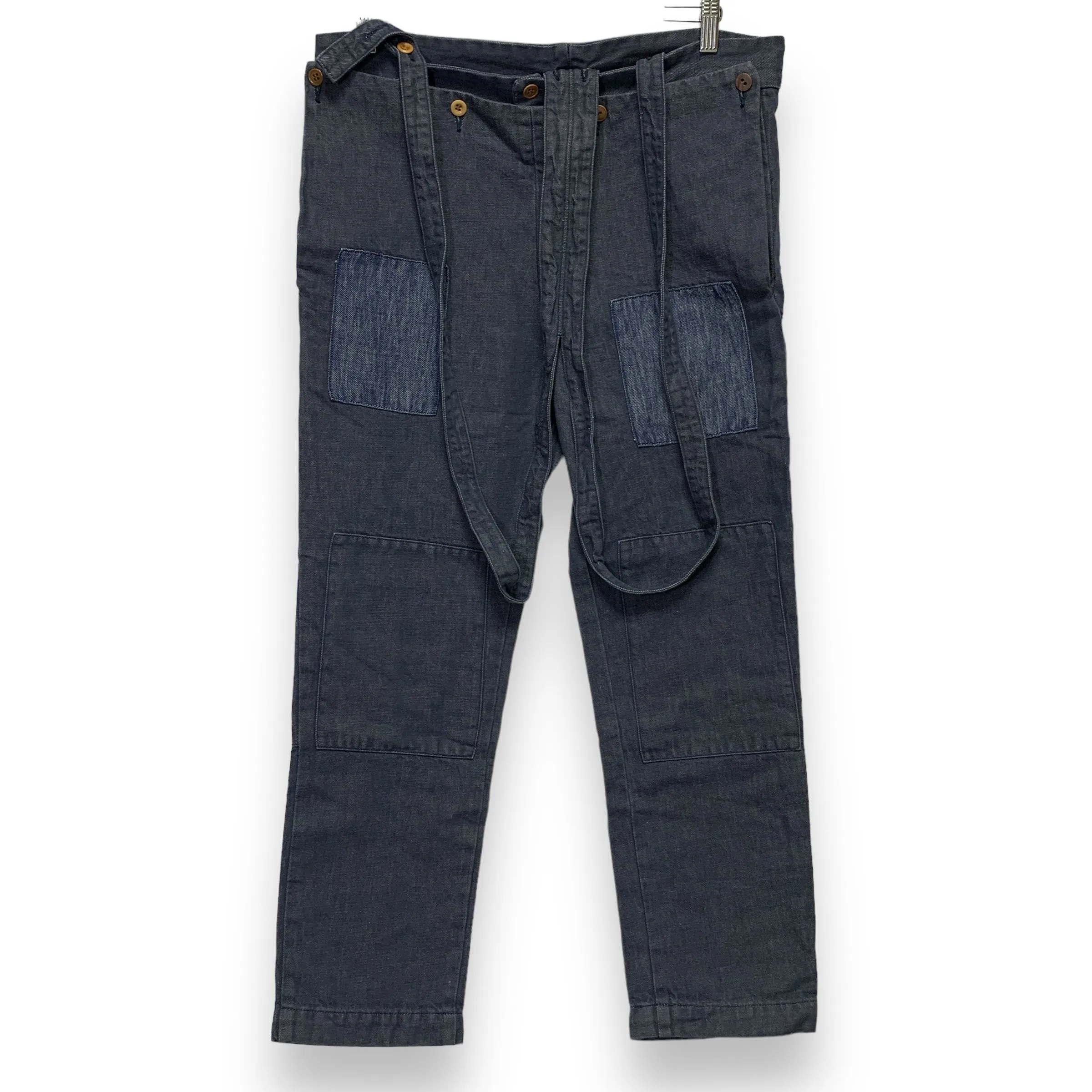[M] Visvim 14SS SS Seabee Pant DMGD Cotton/Linen overalls braces