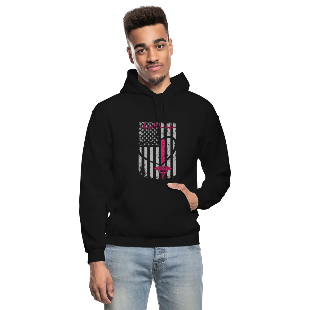 Ma Nurse Flag Front Print Gildan Heavy Blend Adult Hoodie