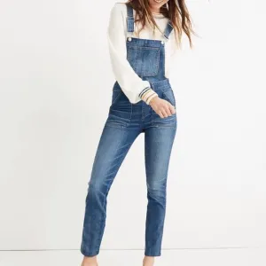 MADEWELL Denim Overalls Jumpsuit Skinny Jansing Wash Size XS Like New!
