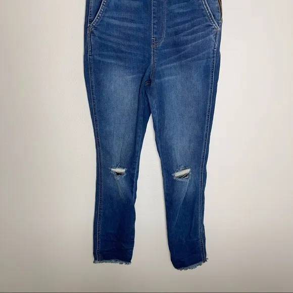 Madewell Roadtripper Overalls Brodie Wash Distressed Frayed Hem Size XS Women’s