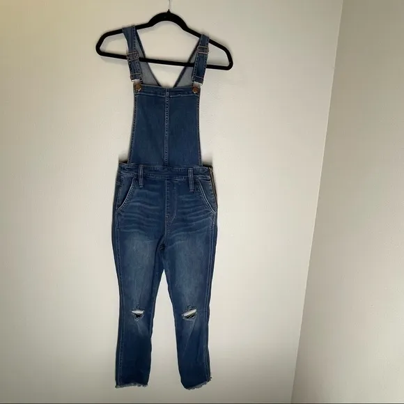 Madewell Roadtripper Overalls Brodie Wash Distressed Frayed Hem Size XS Women’s