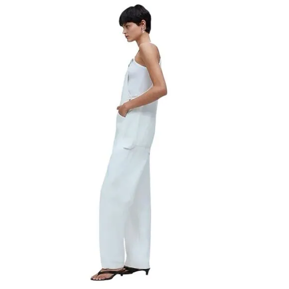 Madewell Denim Oversized Carpenter Overalls Womens‎ Small Lighthouse White