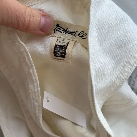 Madewell Denim Oversized Carpenter Overalls Womens‎ Small Lighthouse White