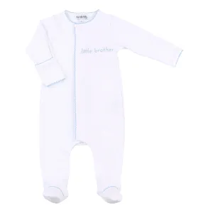 Magnolia Baby Big and Little Embroidered Footie - Blue