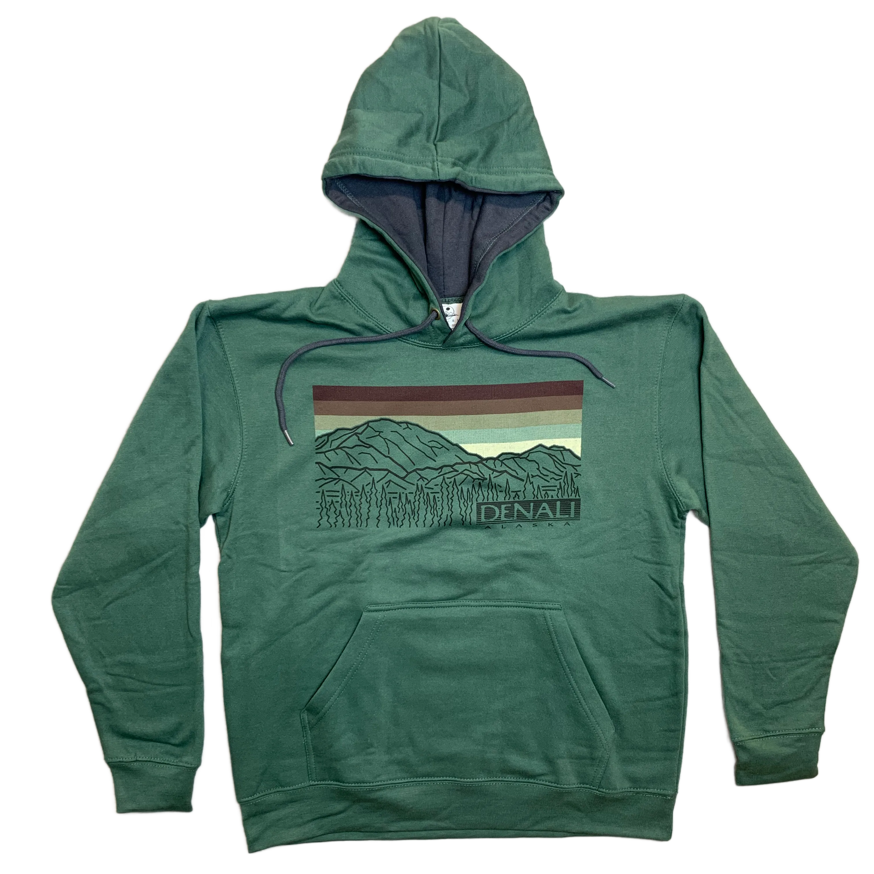 Mallard Line Art Denali Range Alaska Hoodie