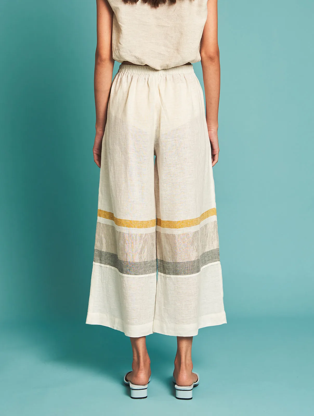 Manan   I   Manami Lounge Pants - Ivory I  Border Collection